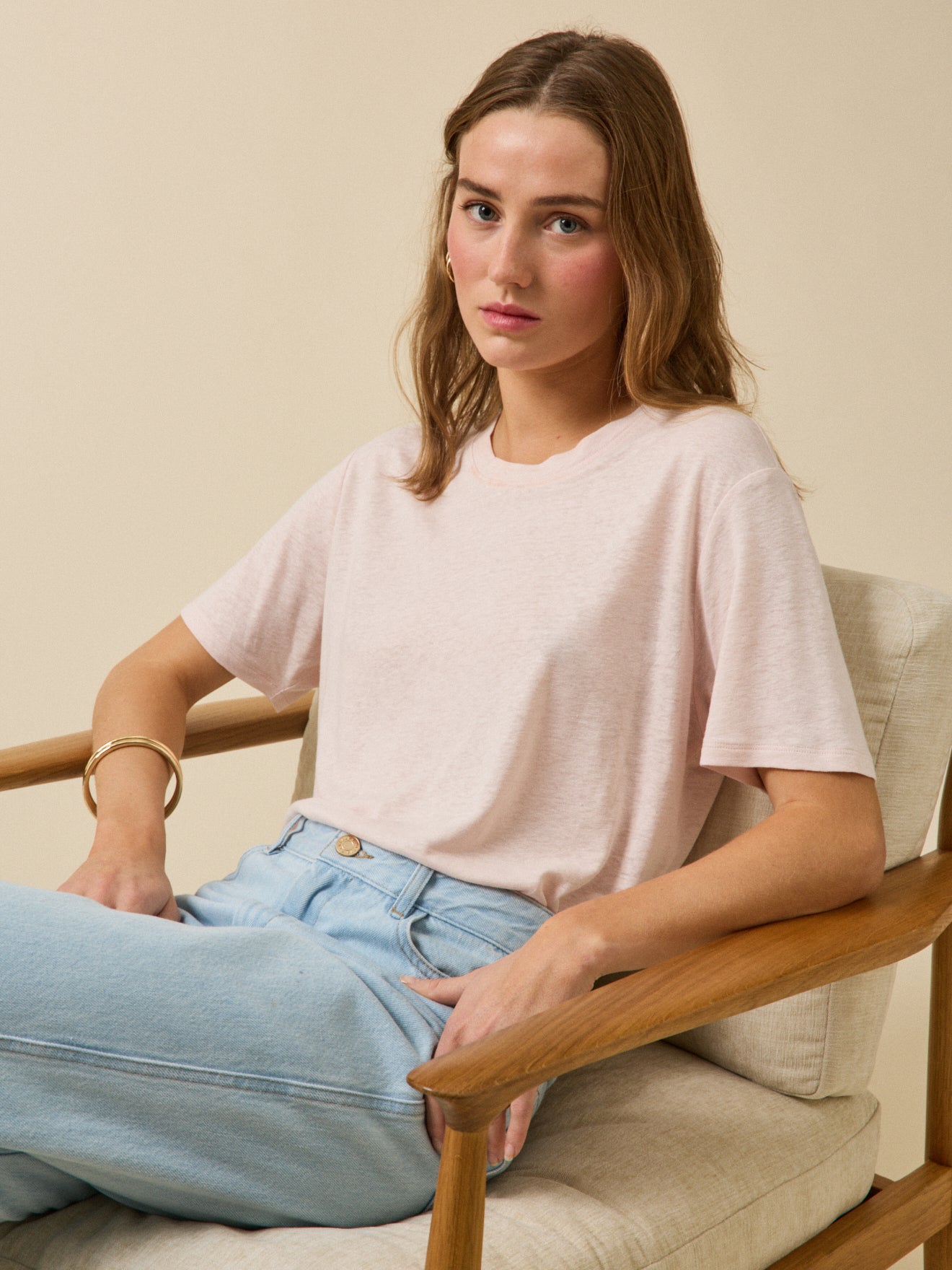 T-shirt lin et viscose femme