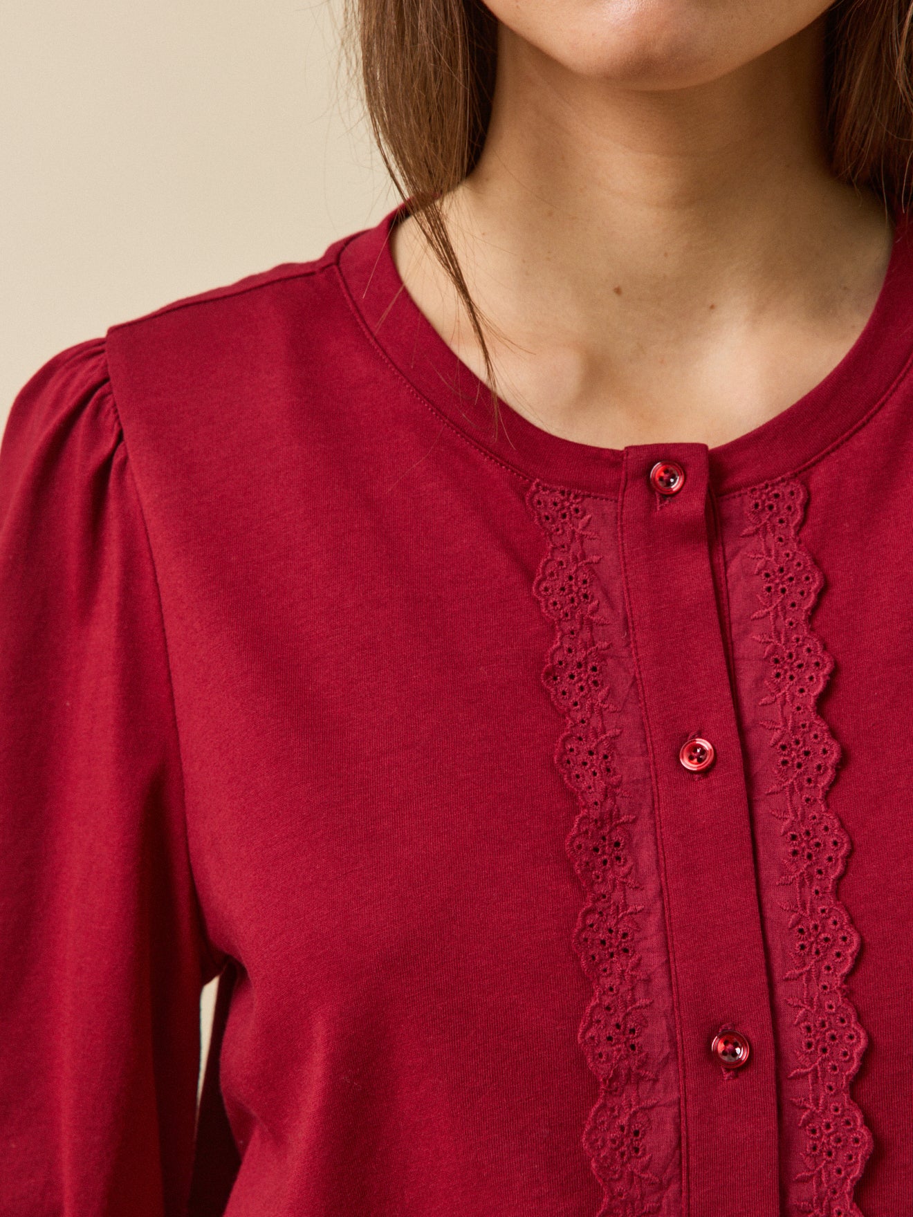 T-shirt brodé femme modal et coton biologique