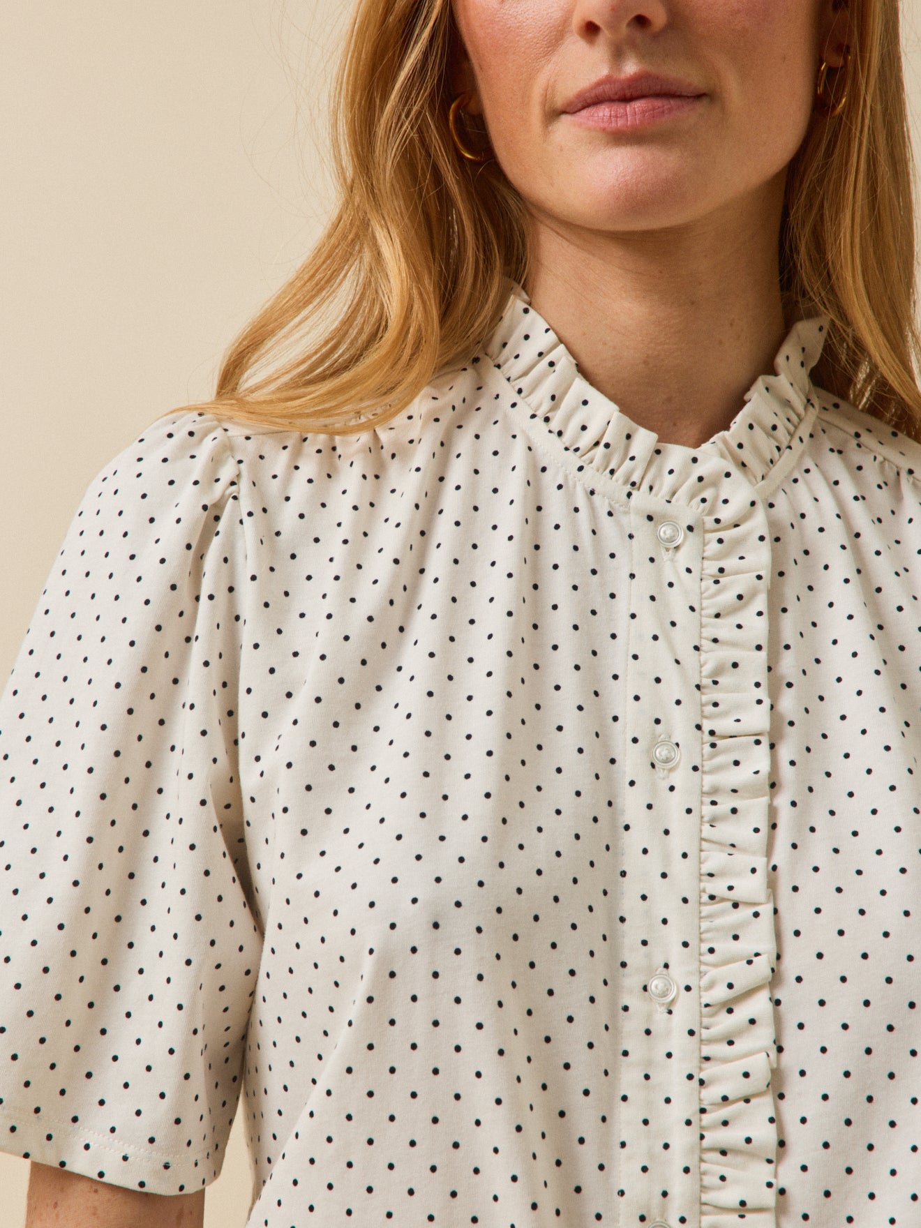 T-shirt femme imprimé pois coton biologique