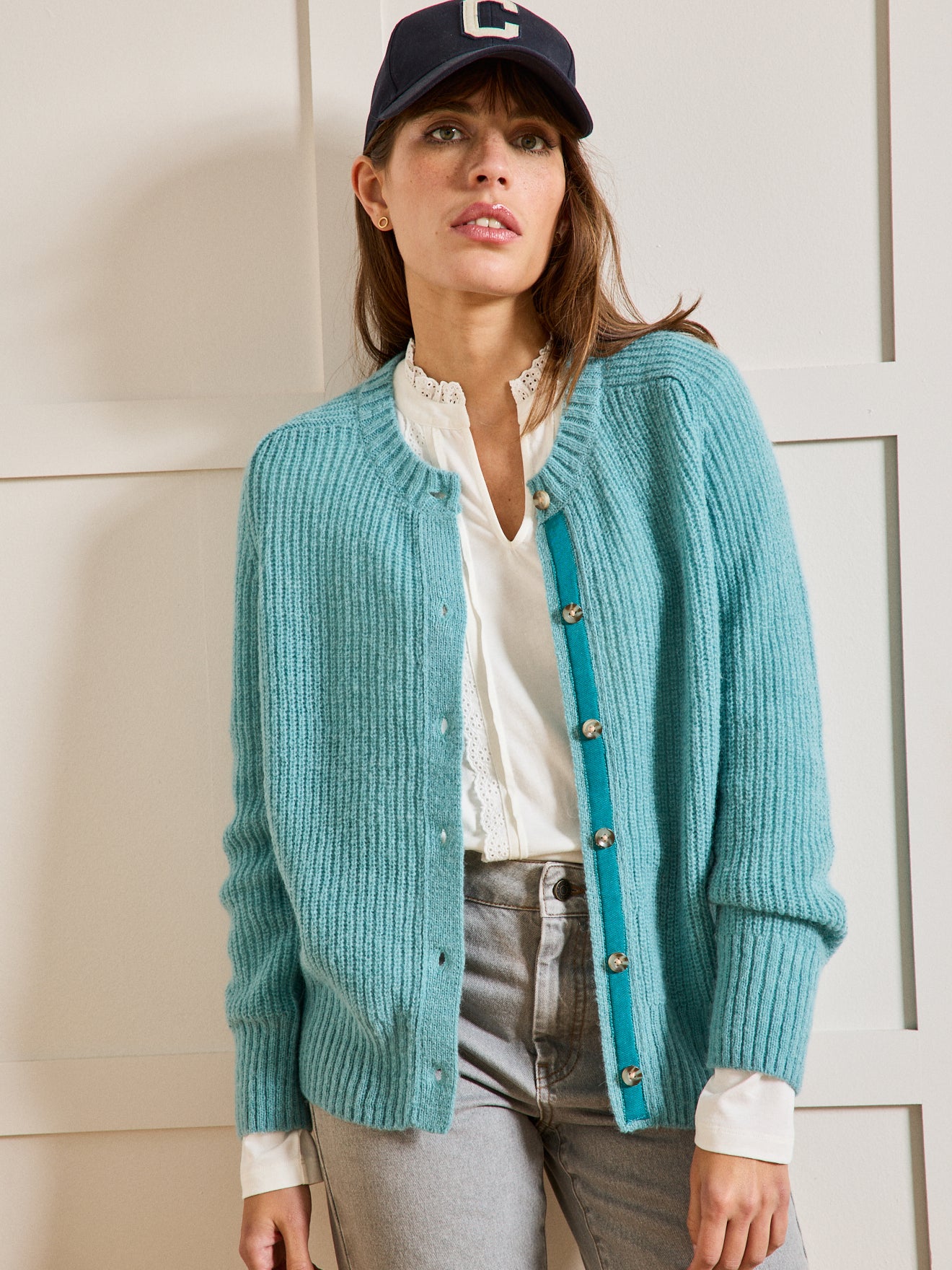 Cardigan femme avec laine, alpaga et mohair