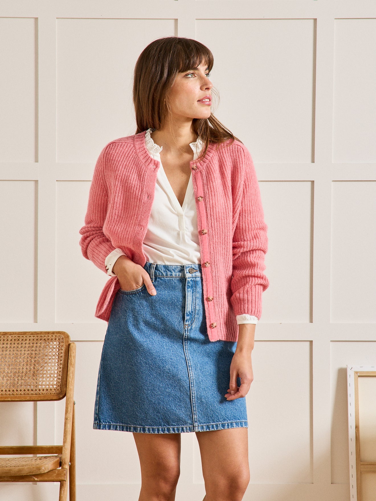 Cardigan femme avec laine, alpaga et mohair