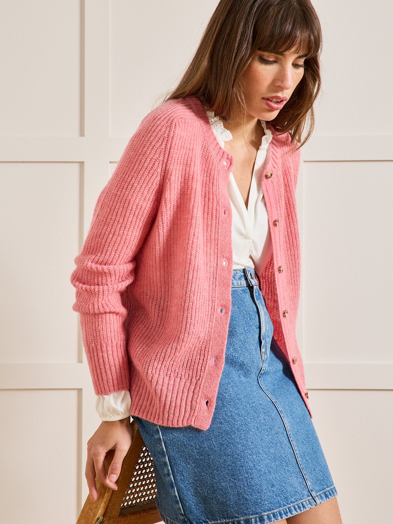 Cardigan femme avec laine, alpaga et mohair