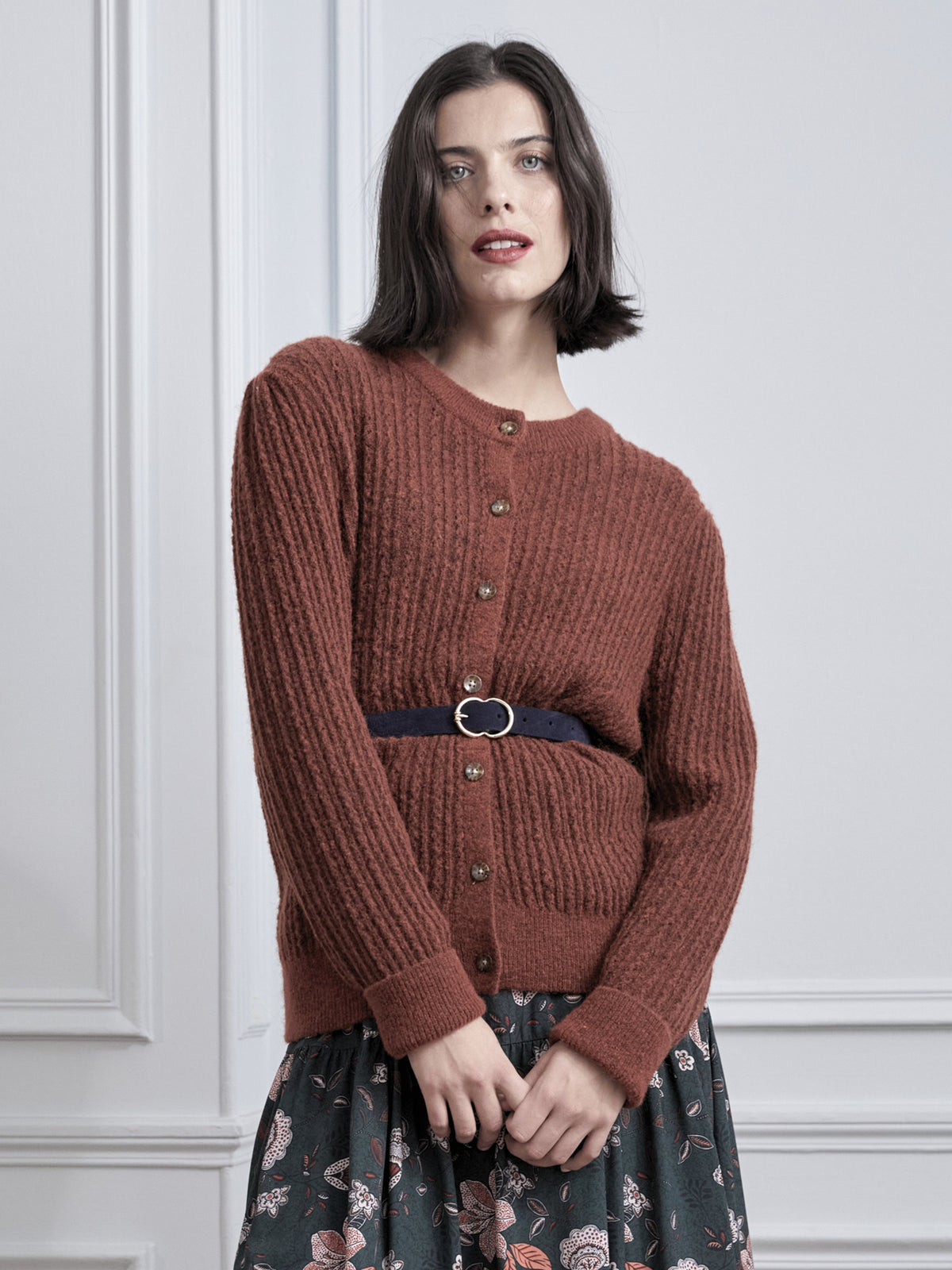 Gilet torsadé femme mélange mohair