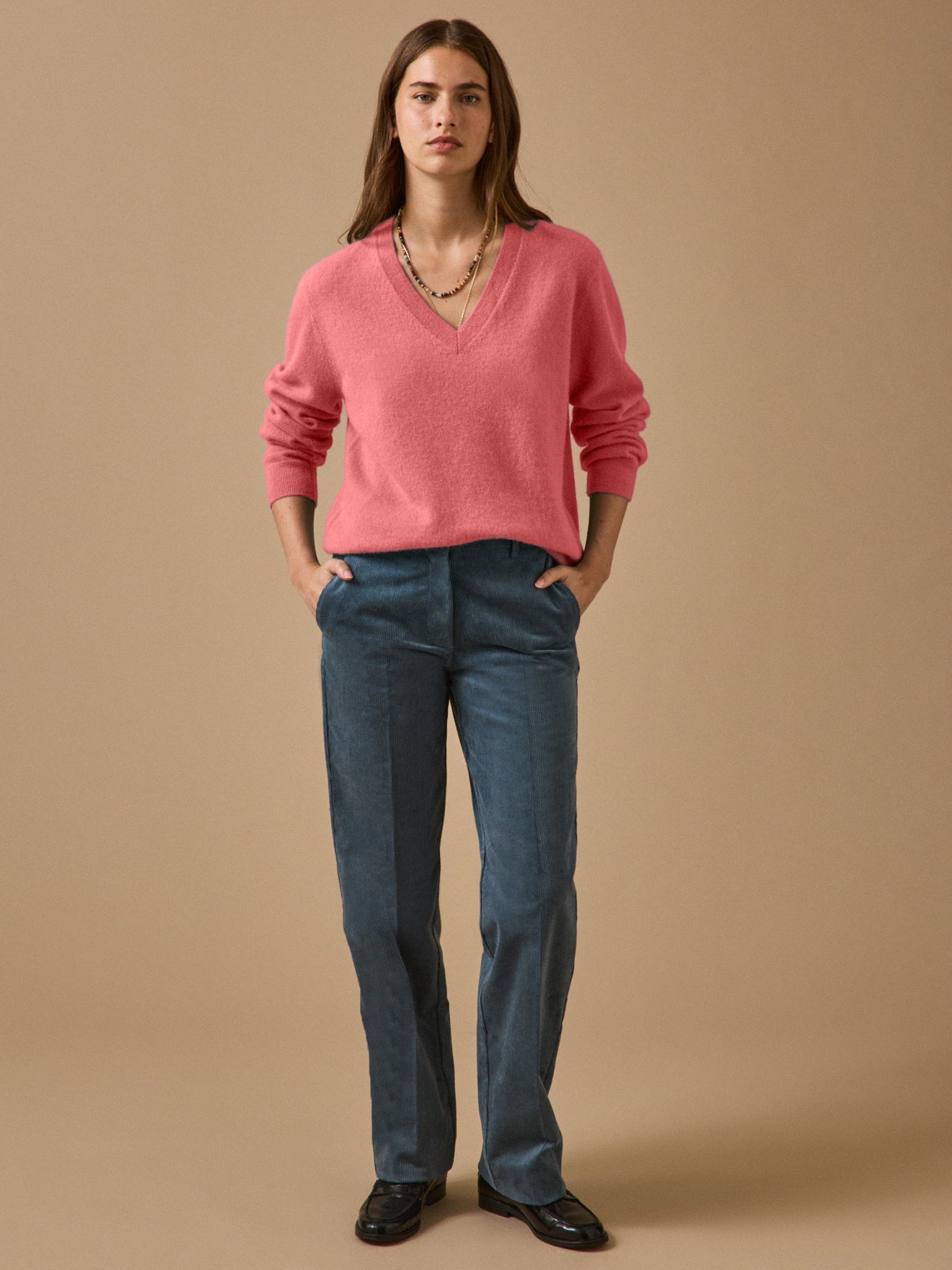 Pull col V femme - Collection Cachemire