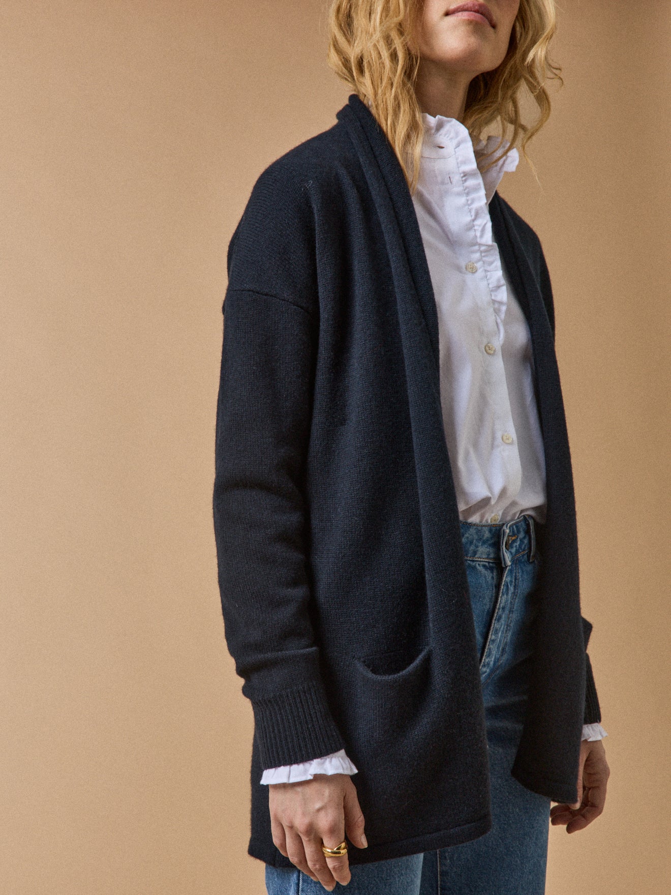 Gilet à pans femme laine et cachemire