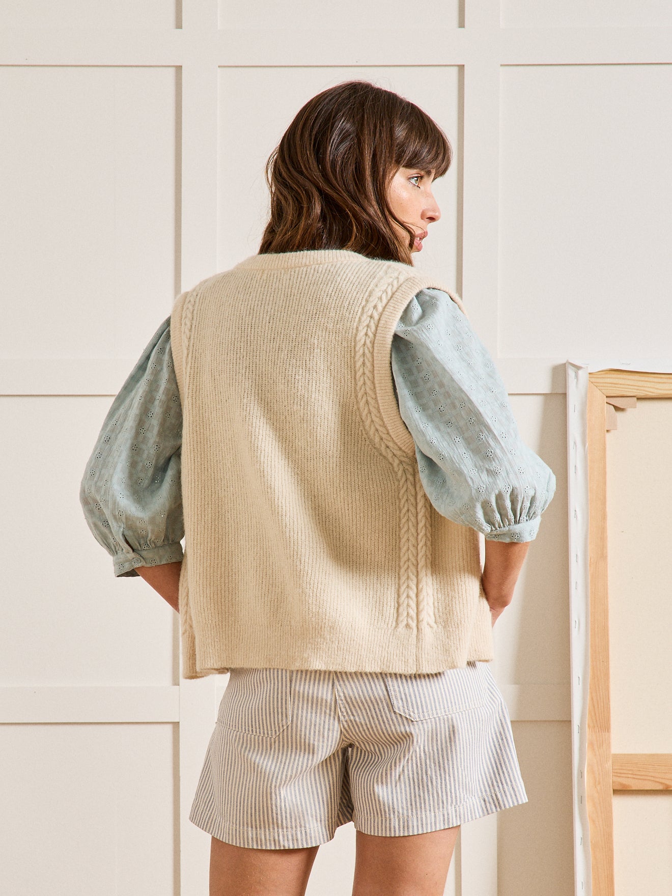 Gilet sans manches femme avec laine et mohair