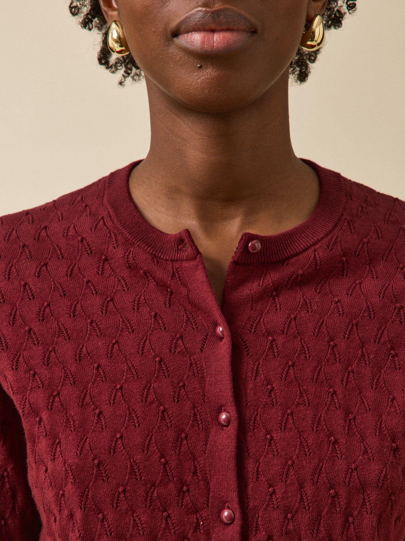 Gilet maille pointelle femme