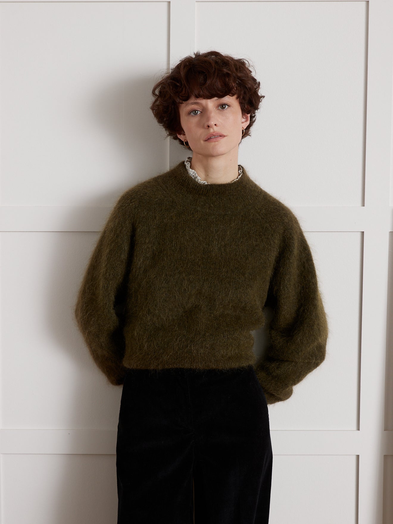 Pull col montant femme avec laine et mohair