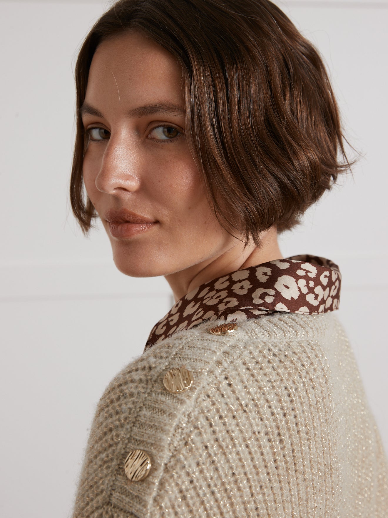 Pull maille perlée irisée femme