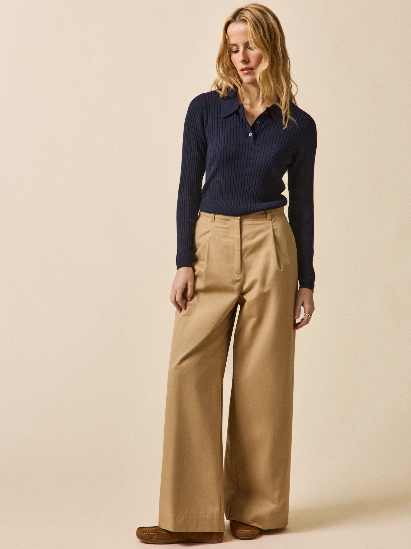 Pull col polo femme laine RWS*