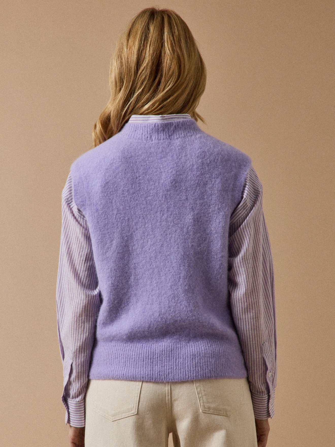 Pull sans manches femme mélange alpaga