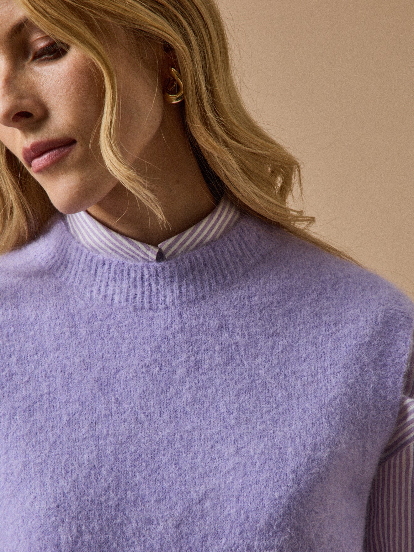 Pull sans manches femme mélange alpaga