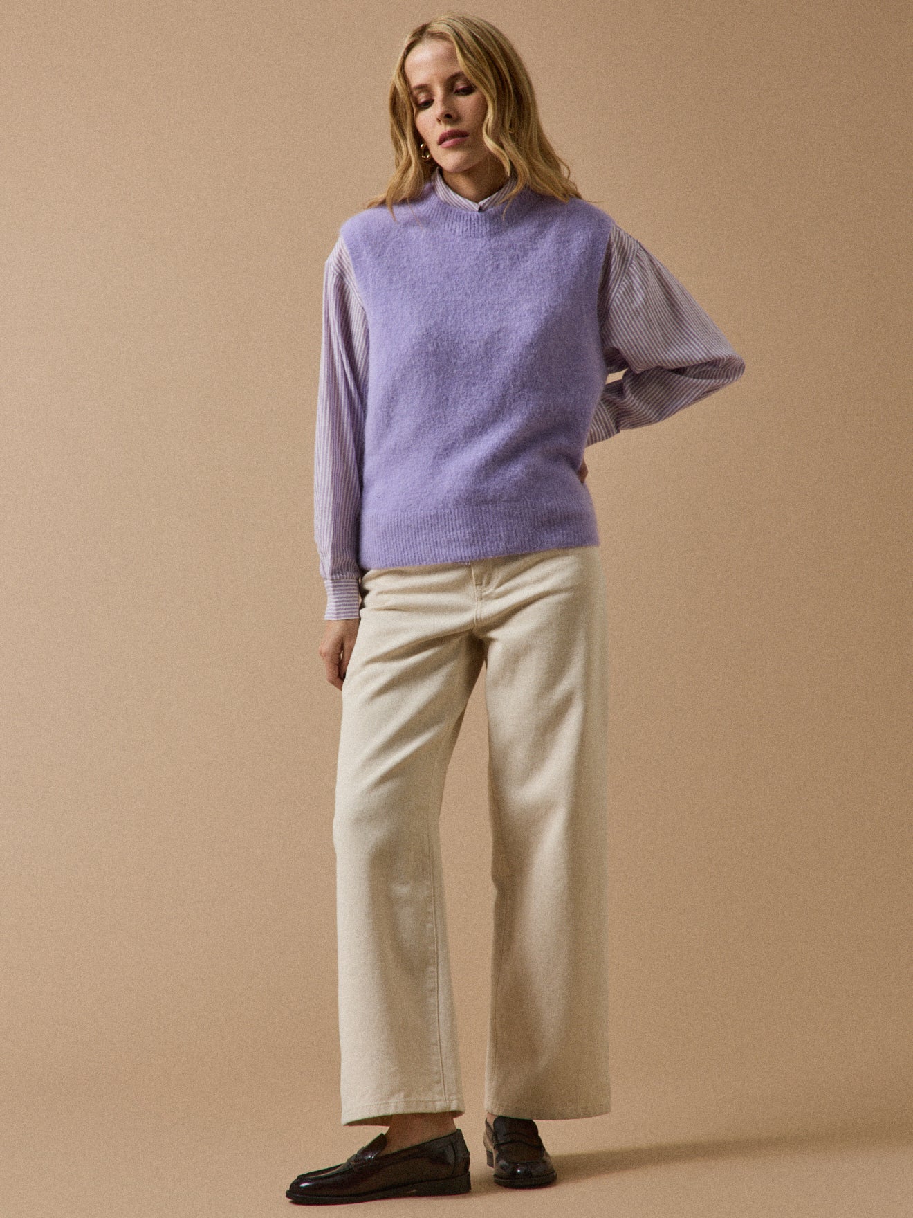 Pull sans manches femme mélange alpaga