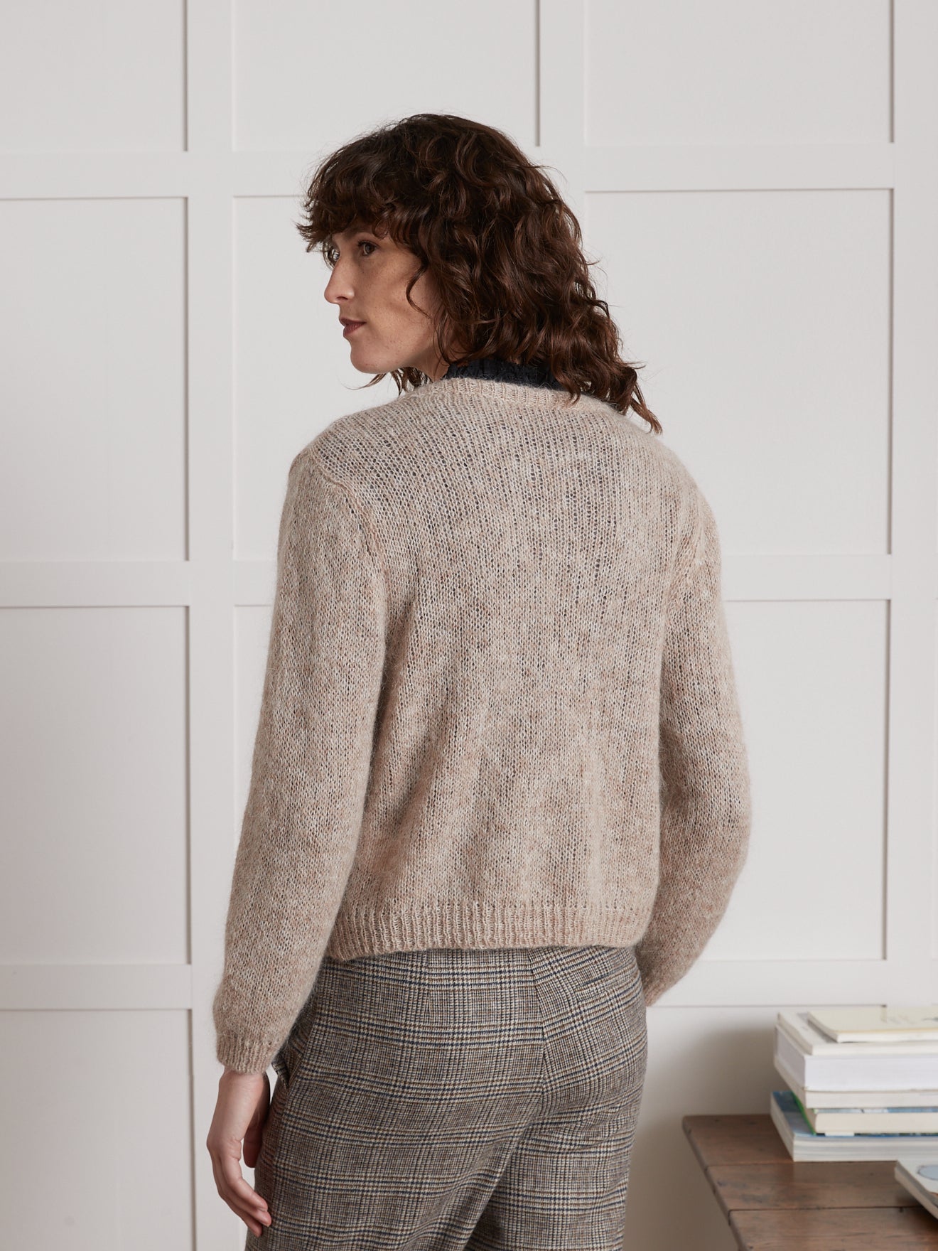 Cardigan boxy femme mélange kid mohair