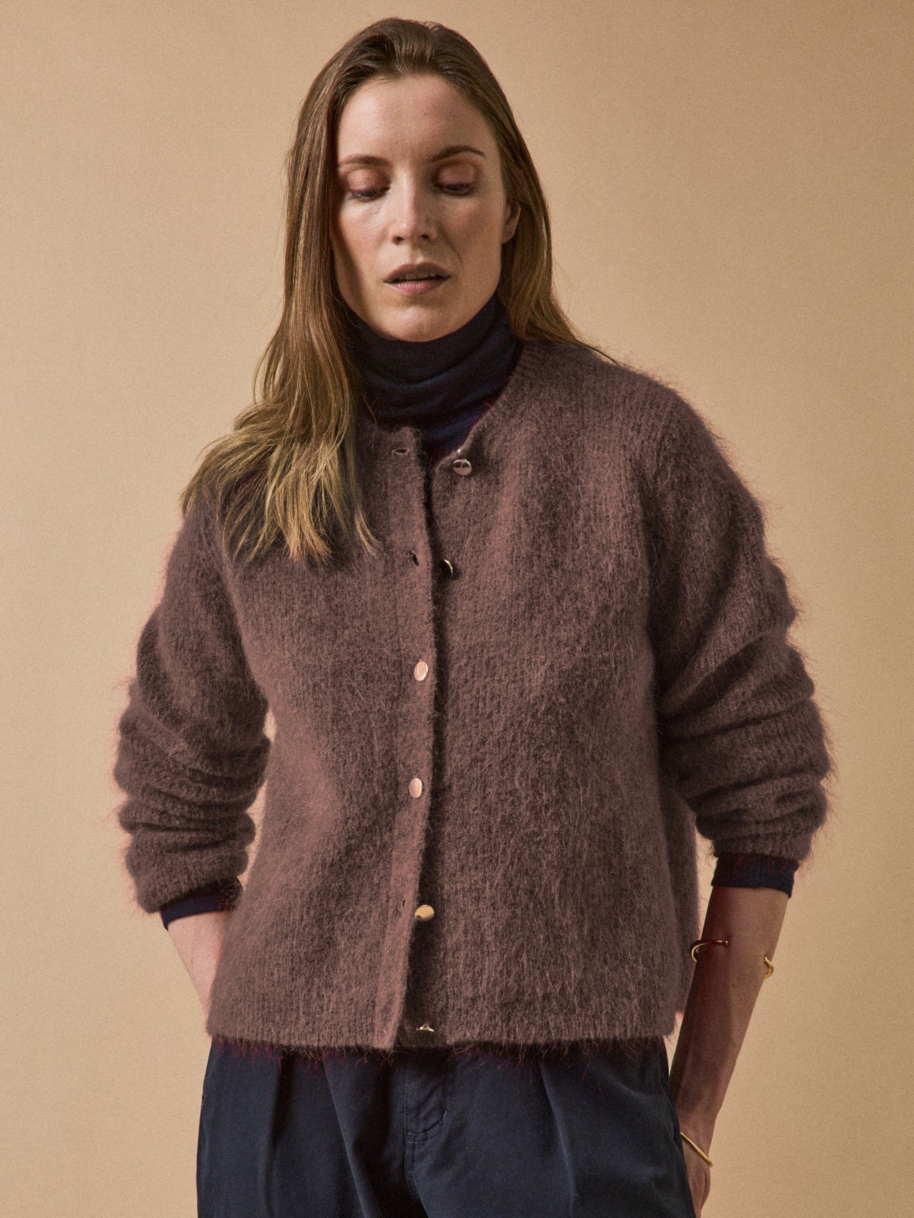 Gilet femme avec laine et mohair