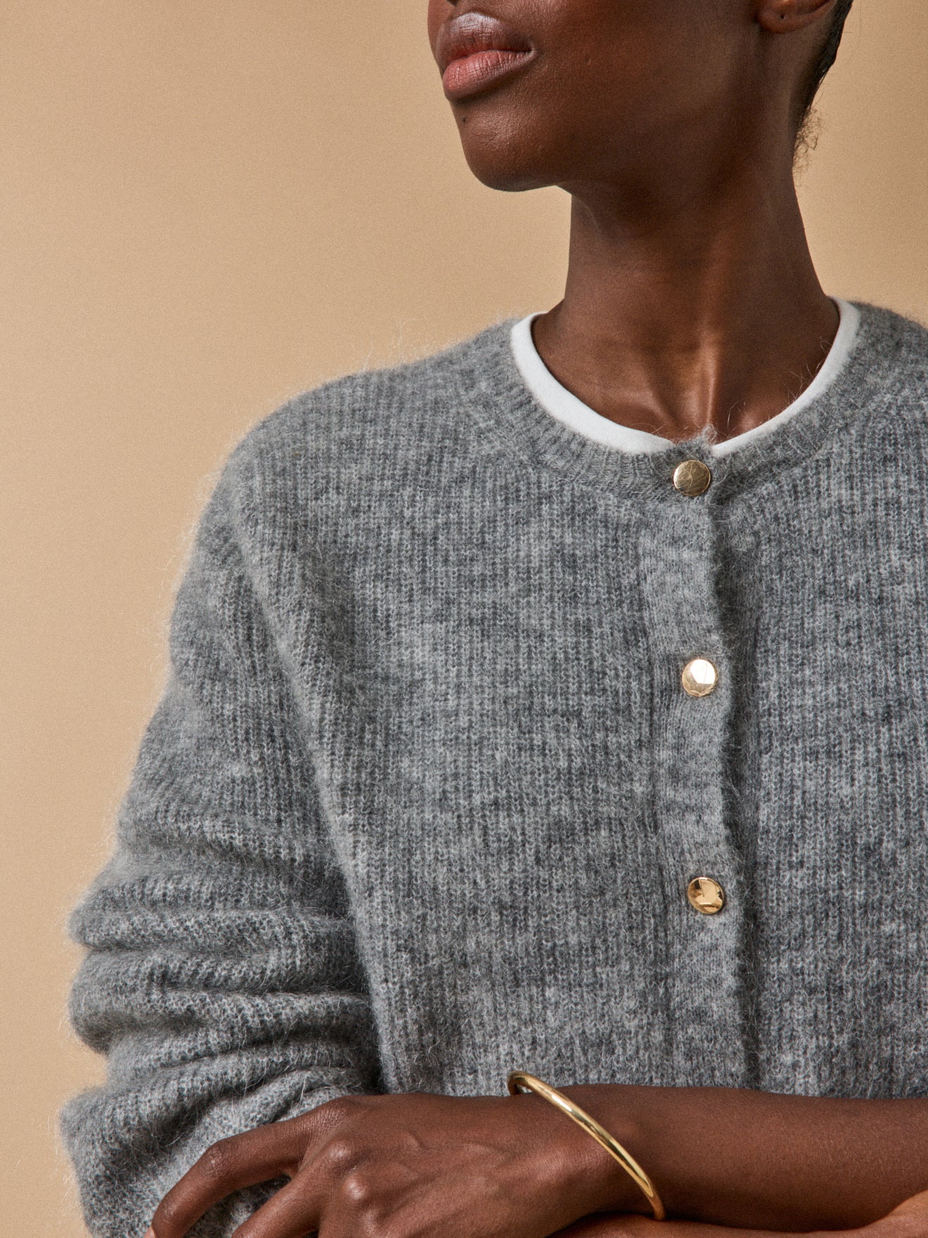 Gilet femme avec laine et mohair