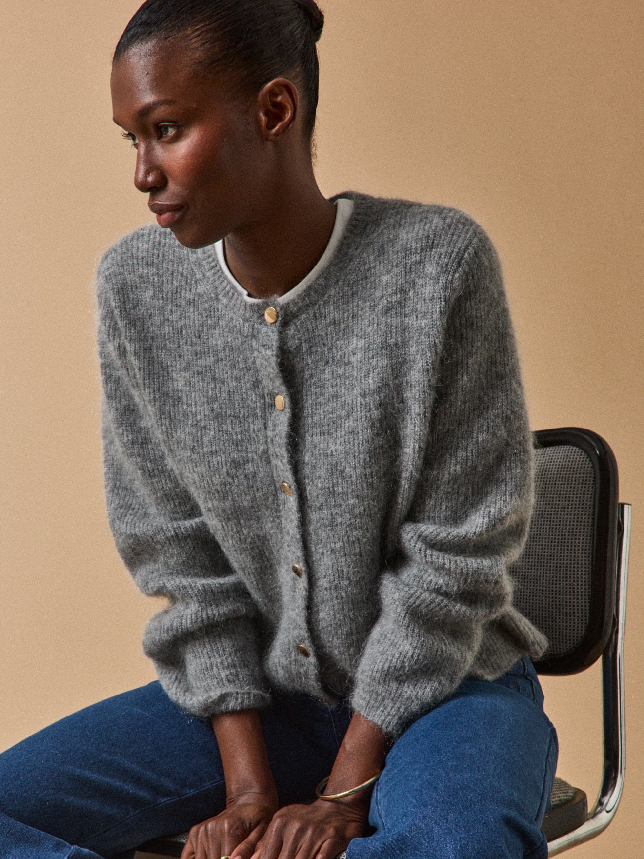 Gilet femme avec laine et mohair