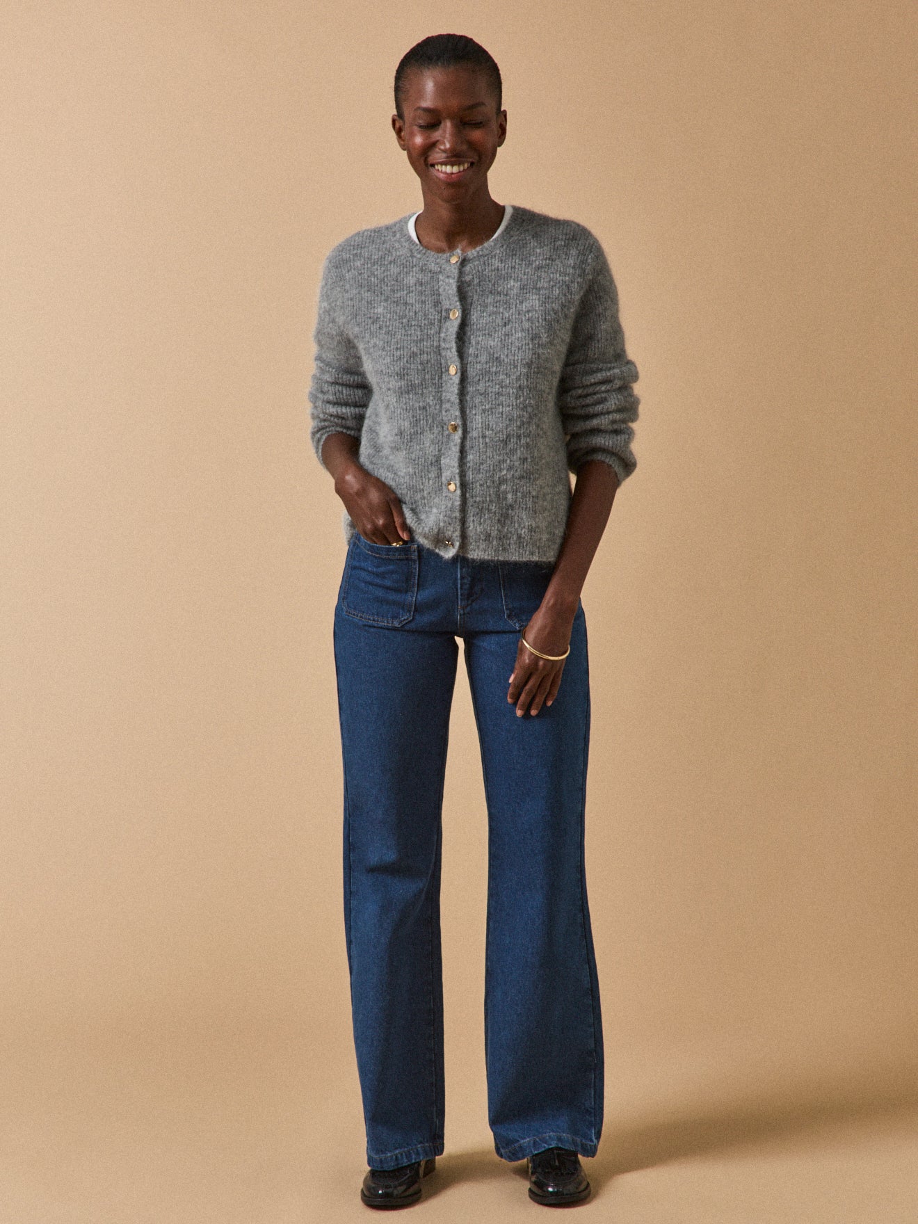 Gilet femme avec laine et mohair