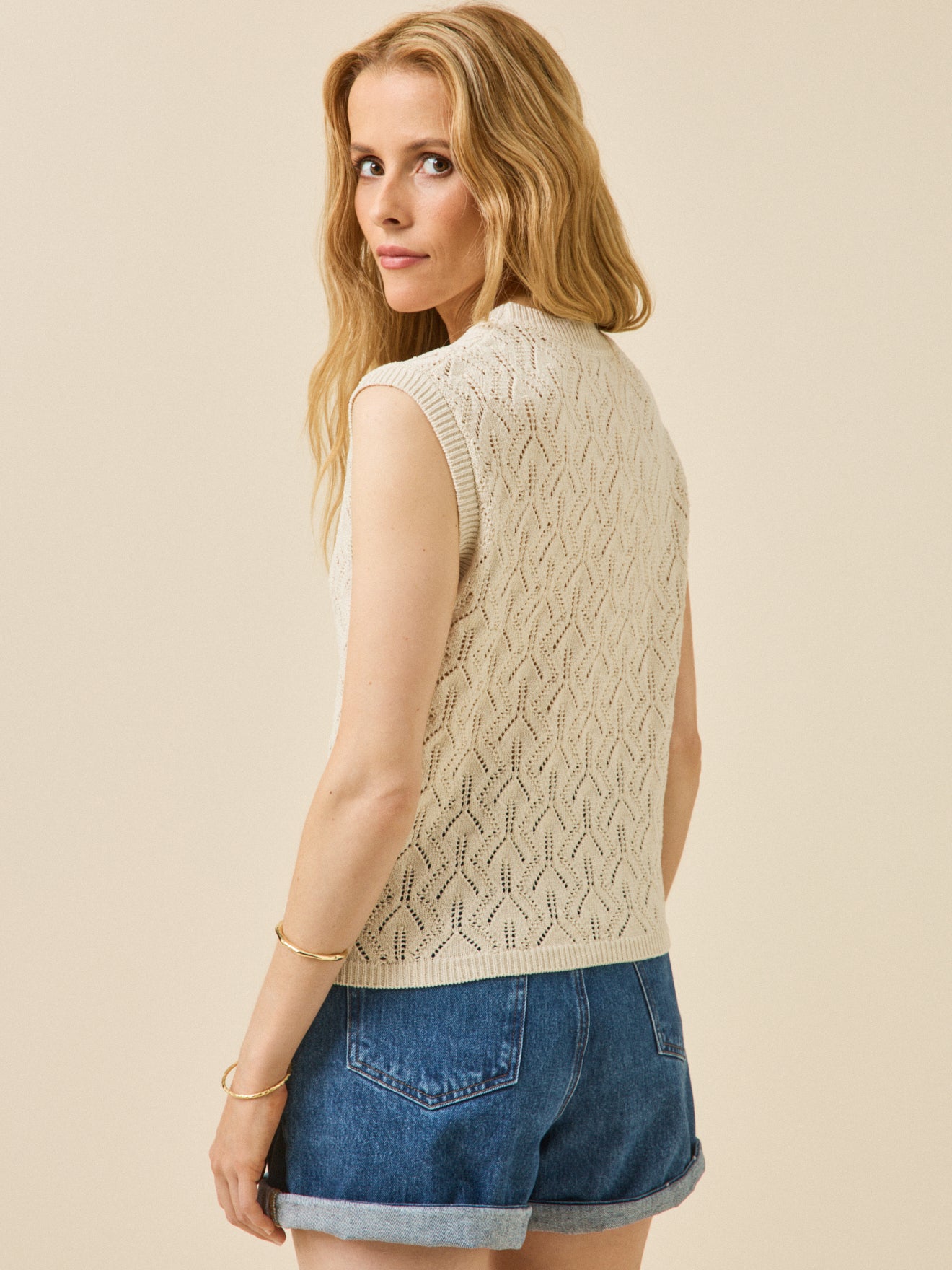 Pull sans manches femme coton biologique