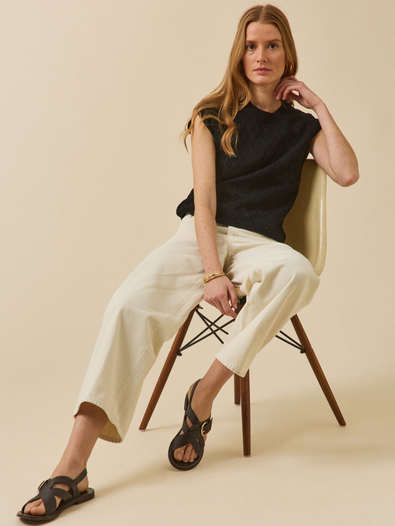 Pull sans manches femme coton biologique