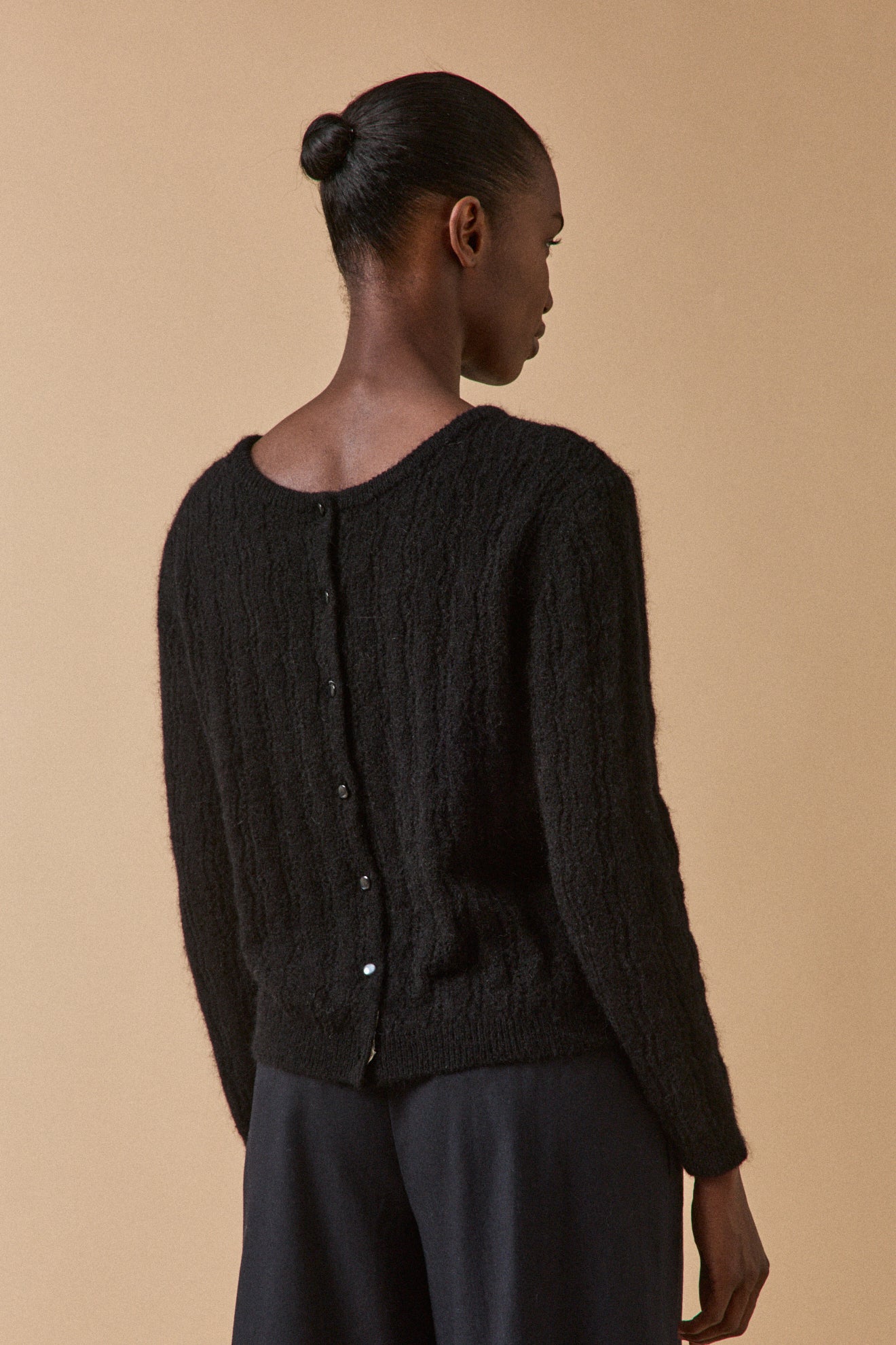 Gilet réversible femme mélange kid mohair