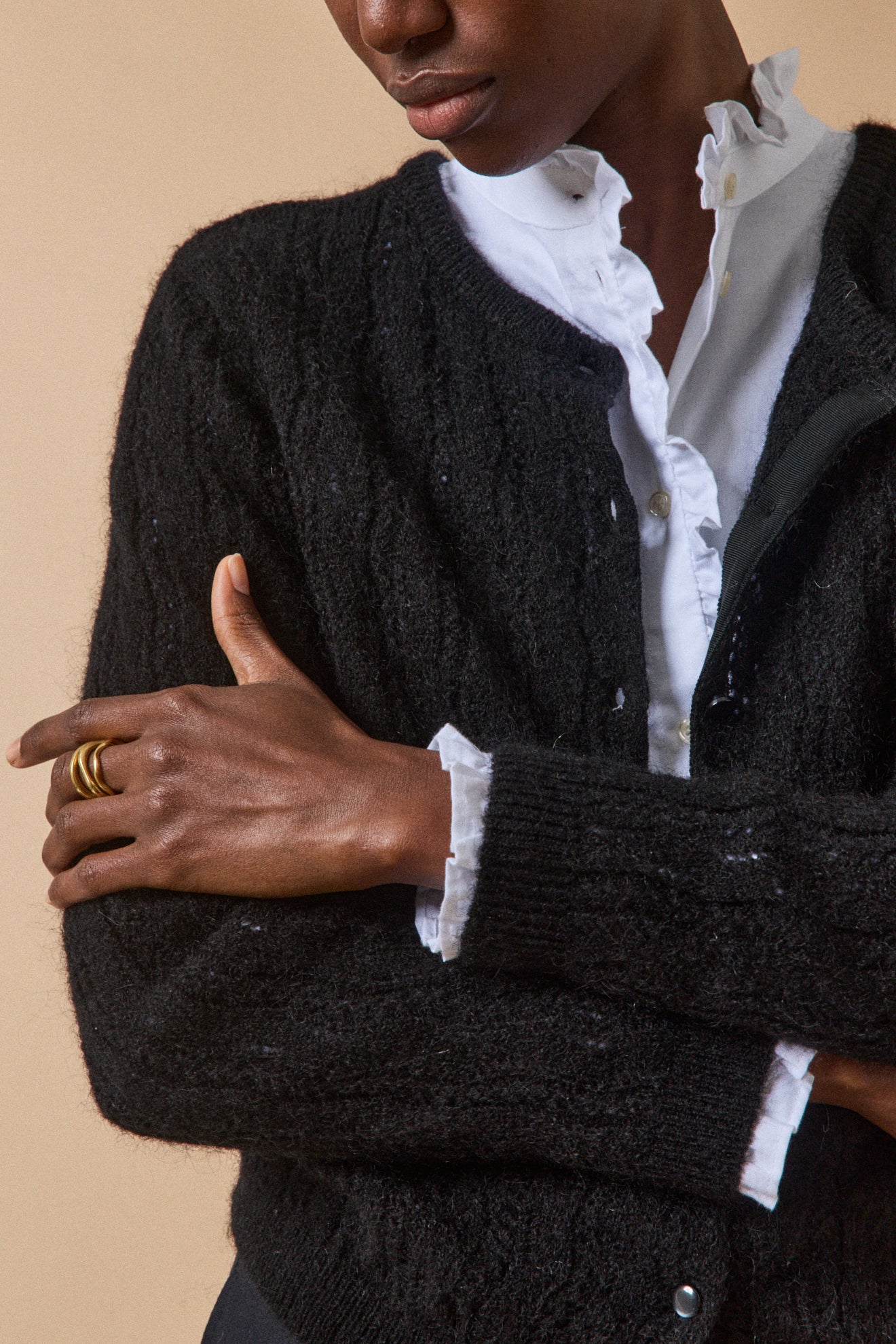 Gilet réversible femme mélange kid mohair