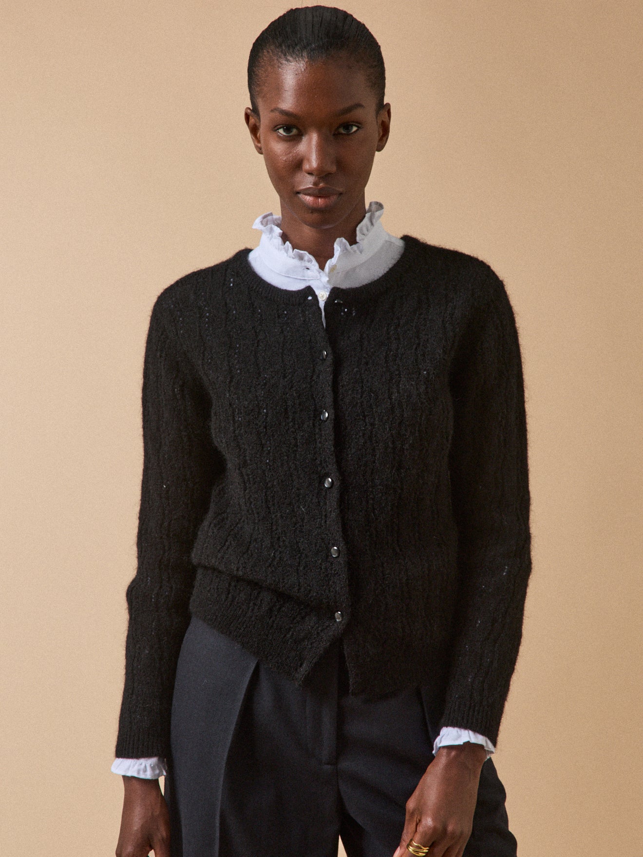 Gilet réversible femme mélange kid mohair