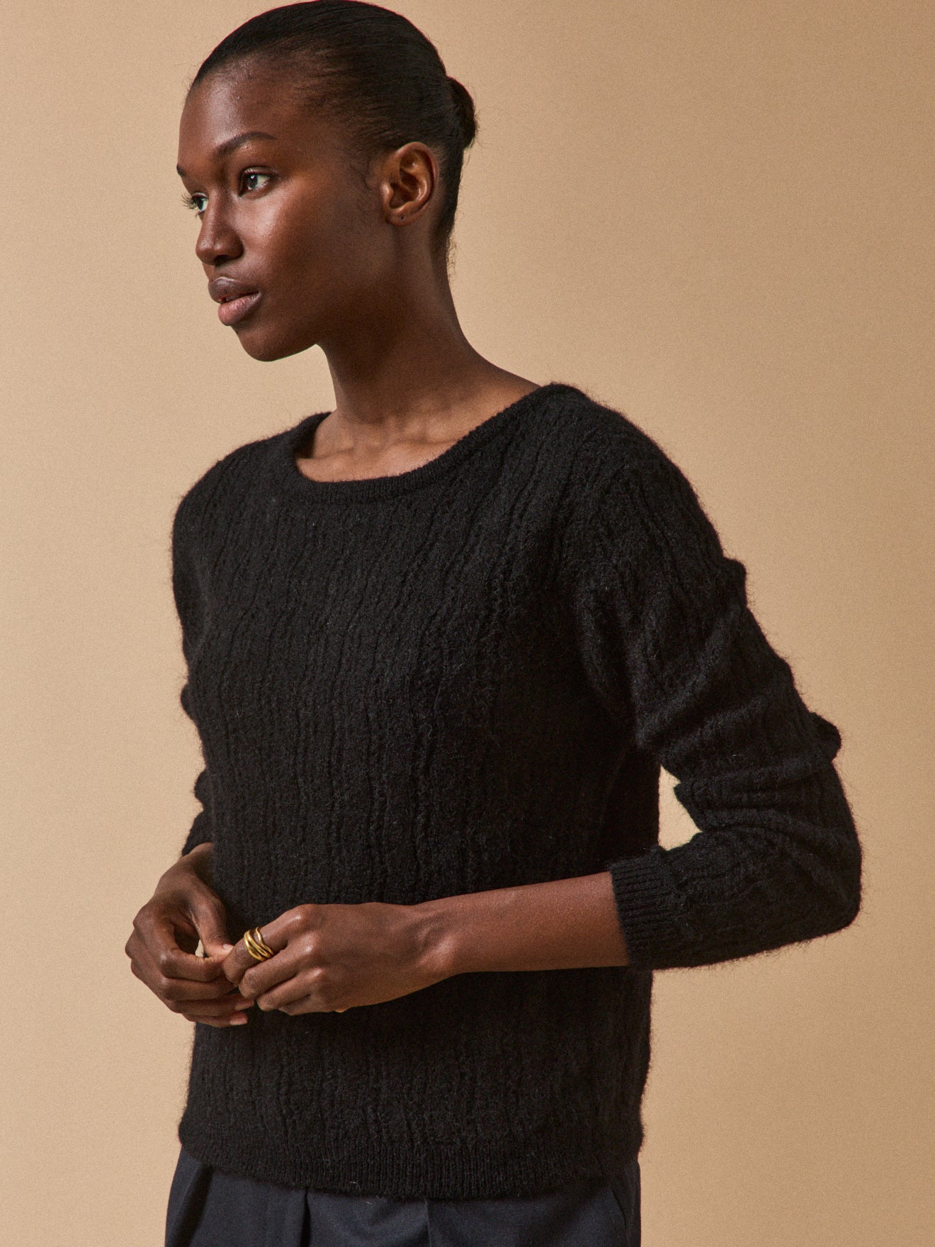 Gilet réversible femme mélange kid mohair