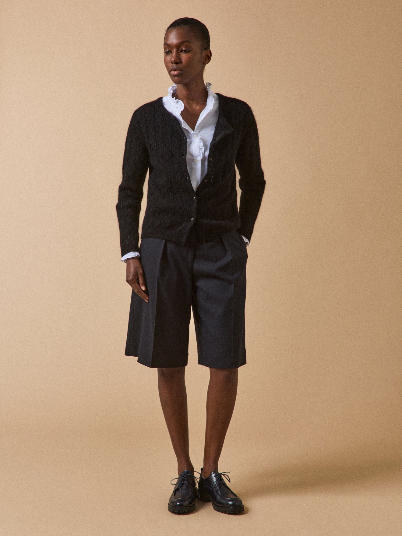 Gilet réversible femme mélange kid mohair