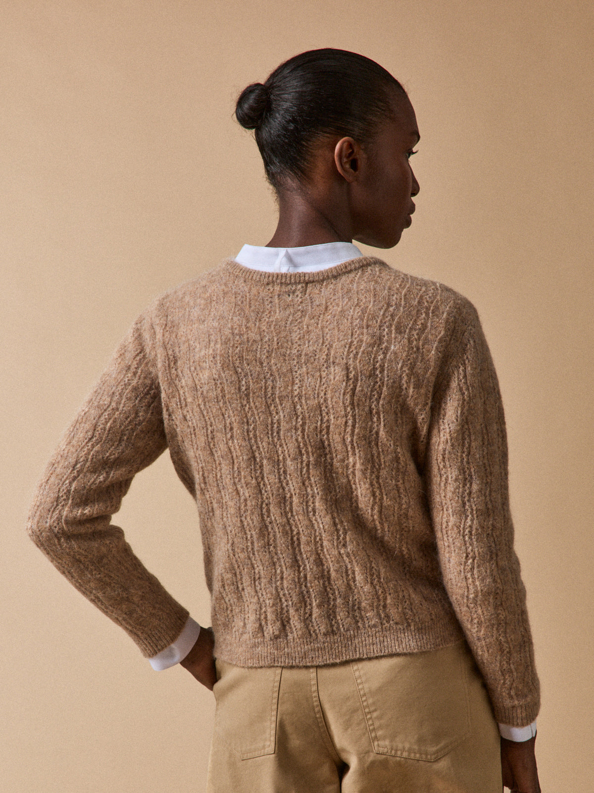 Gilet réversible femme mélange kid mohair