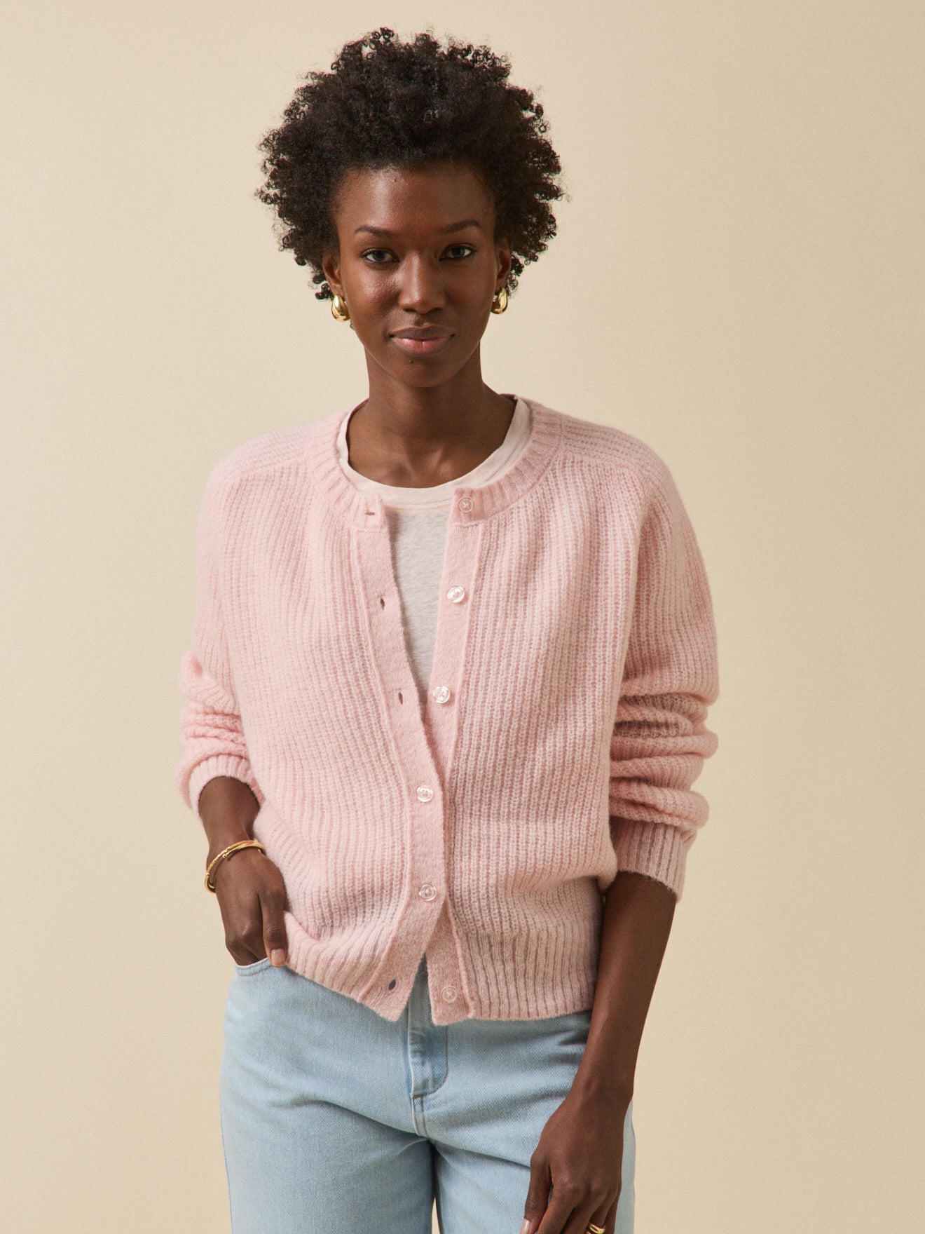 Gilet femme avec laine, alpaga et mohair