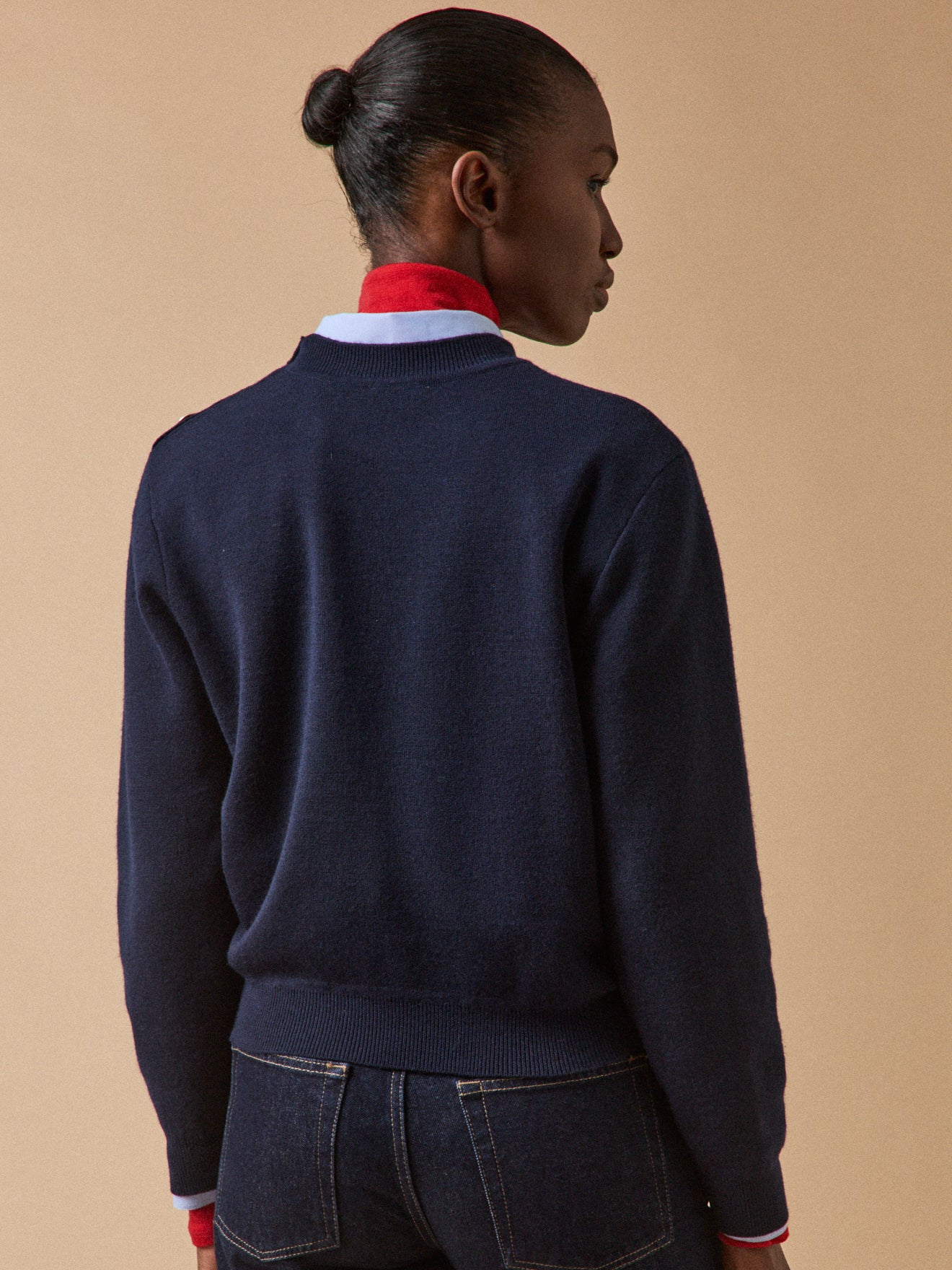 Pull boutons dorés femme laine RWS*