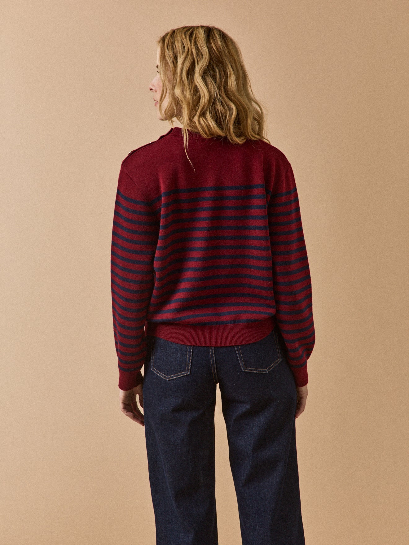 Pull boutons dorés femme laine RWS*