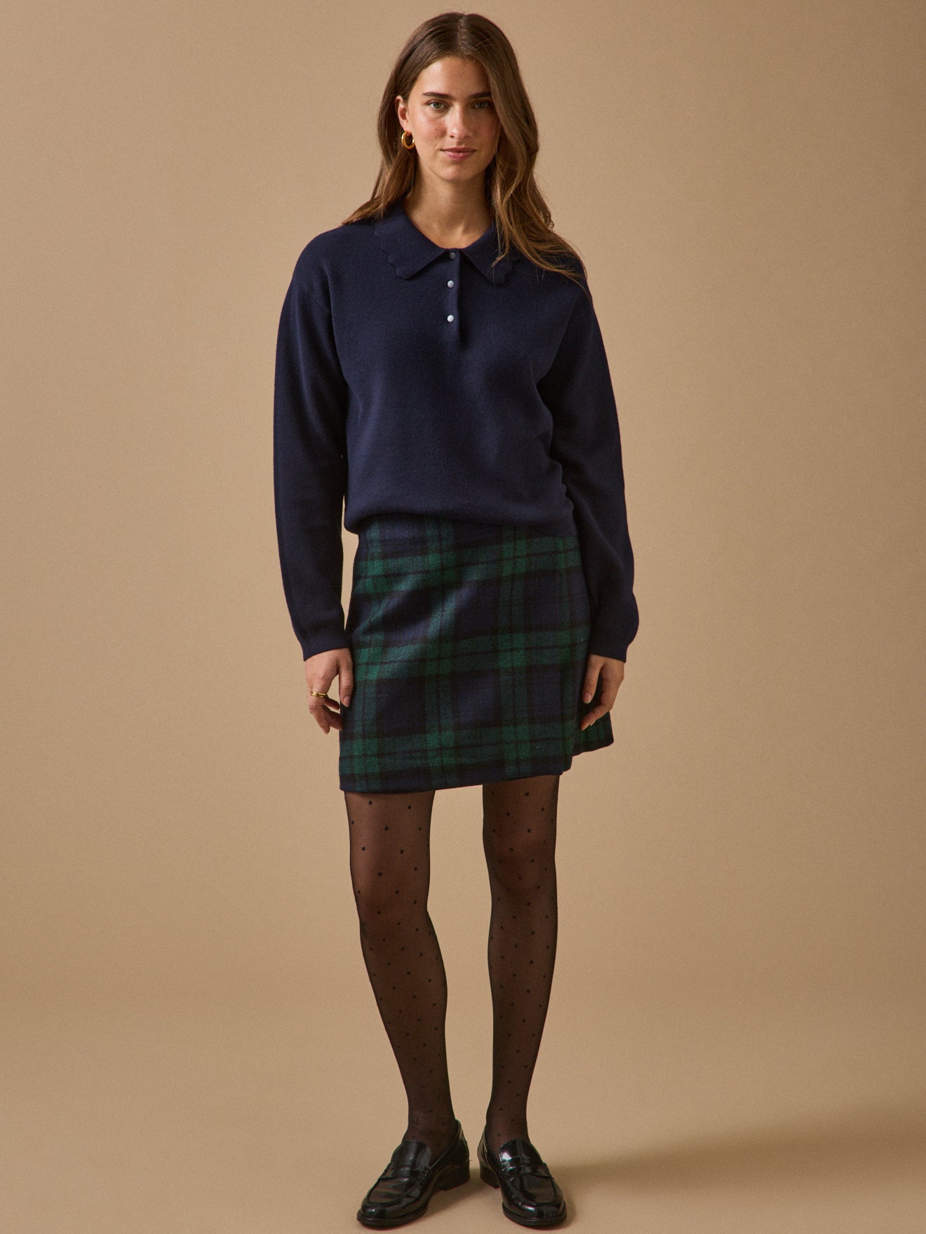 Pull polo femme coton biologique et cachemire