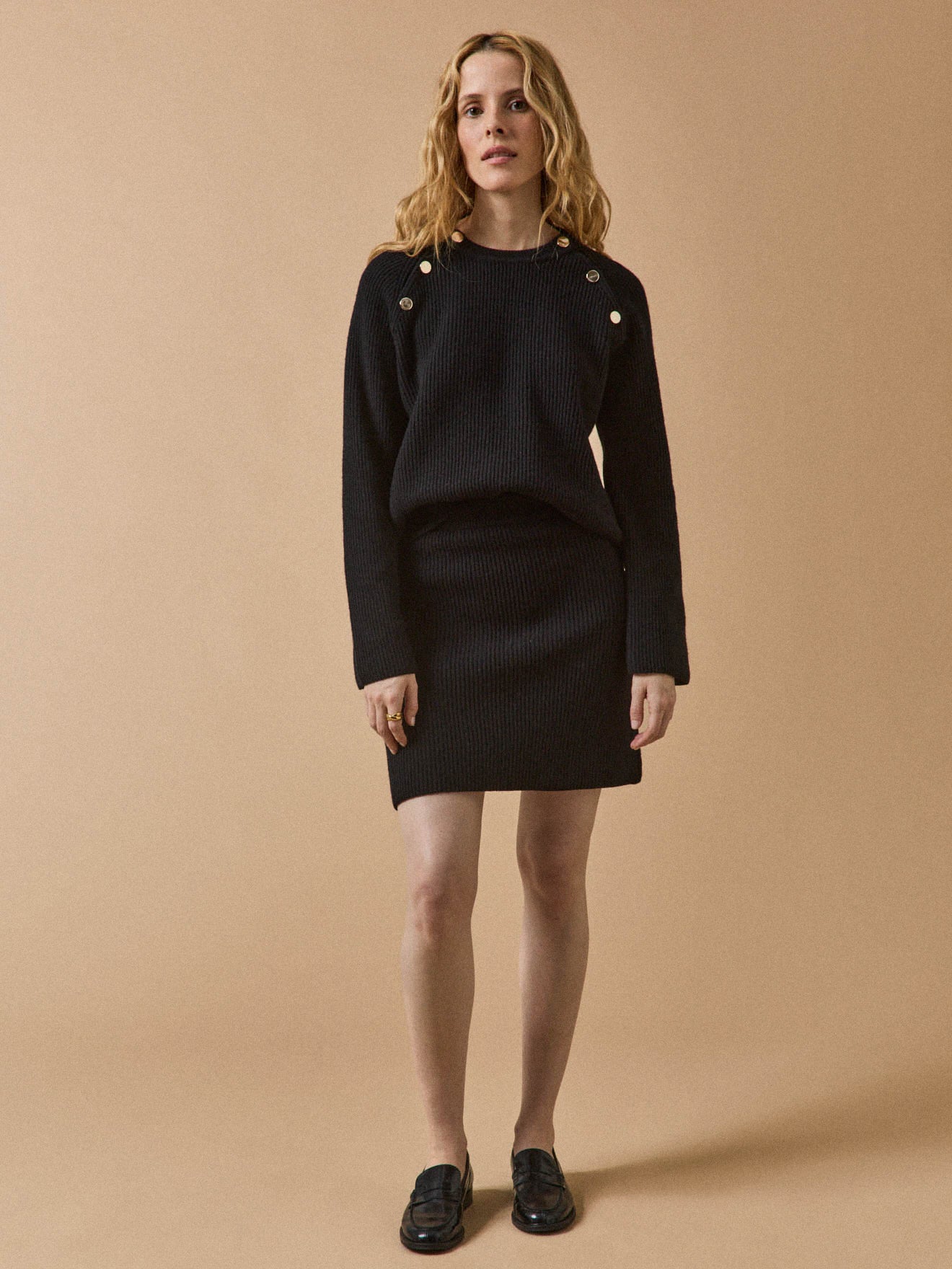 Pull maille côtelée femme laine majoritaire