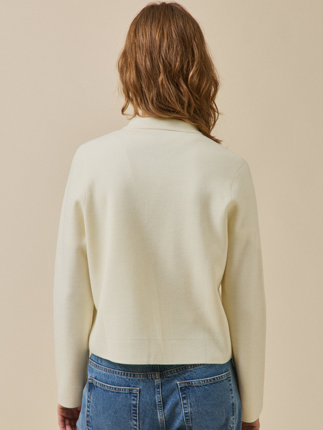 Gilet col chemise maille milano femme