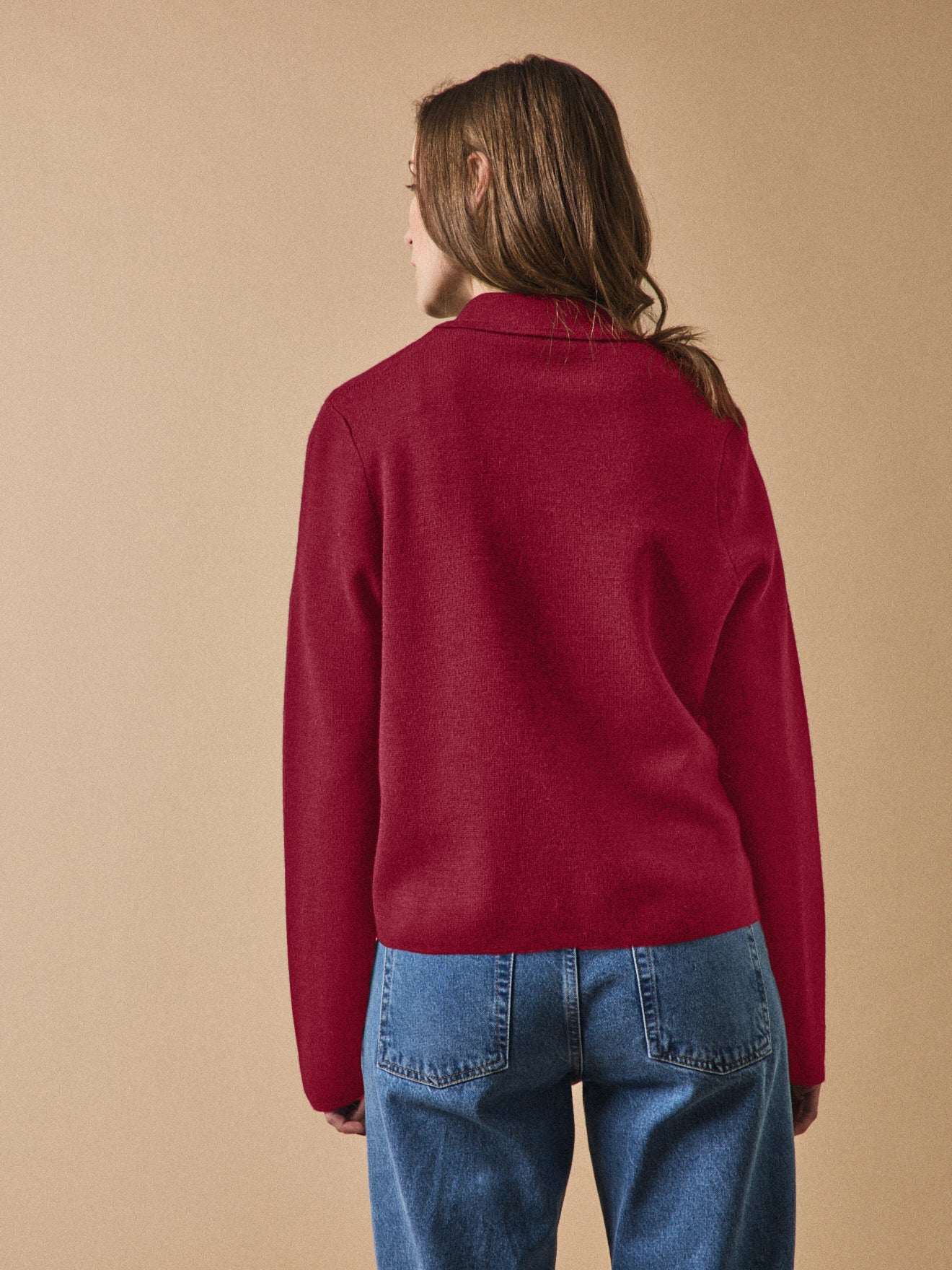 Gilet col chemise maille milano femme