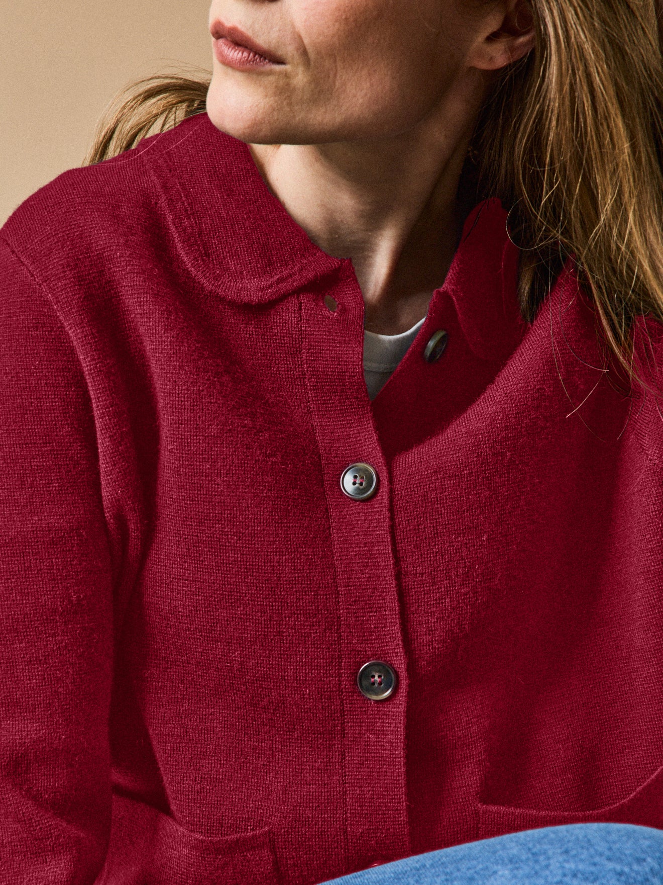 Gilet col chemise maille milano femme