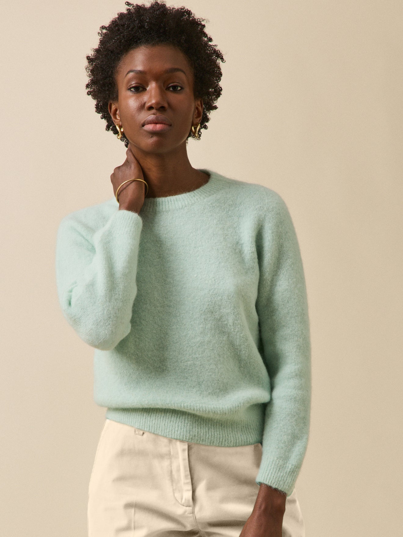 Pull femme mélange alpaga