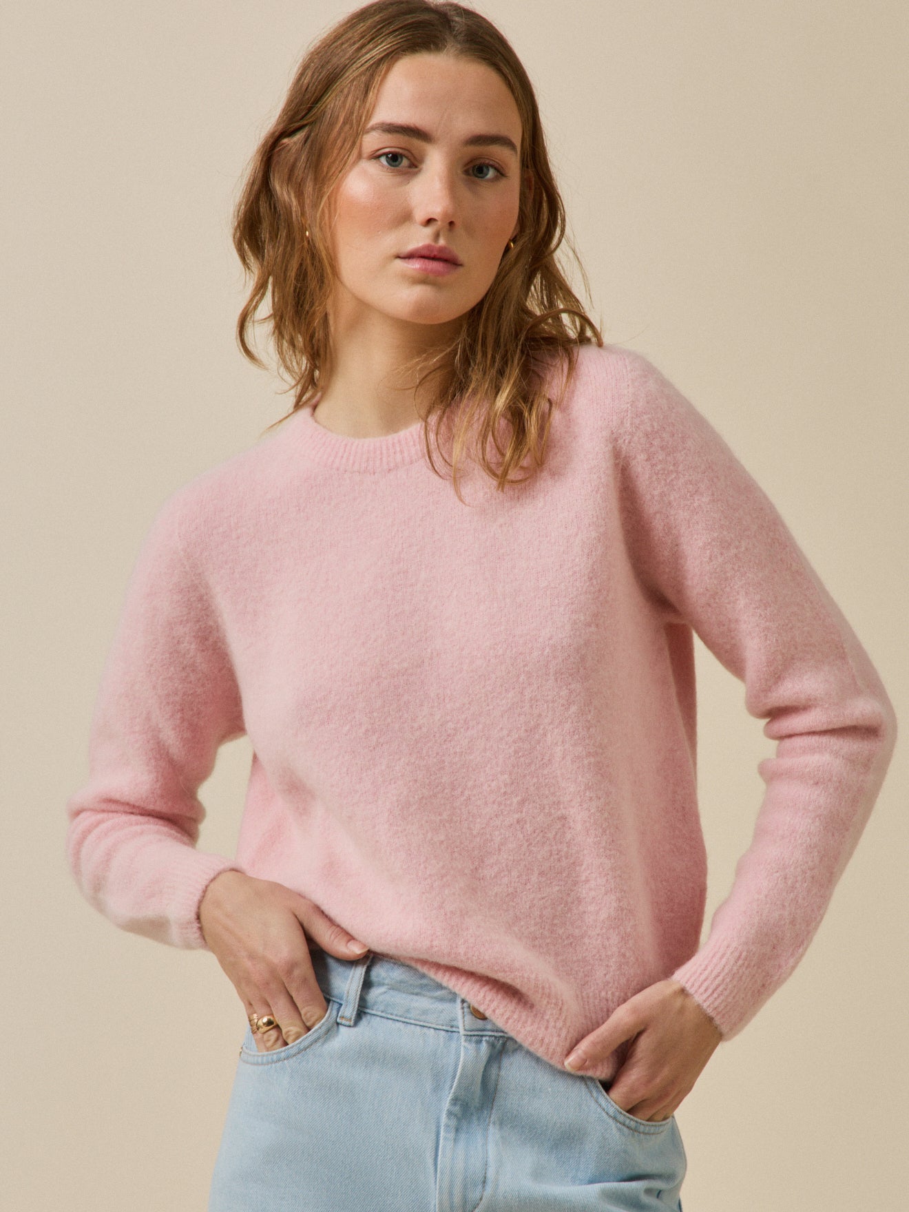 Pull femme mélange alpaga