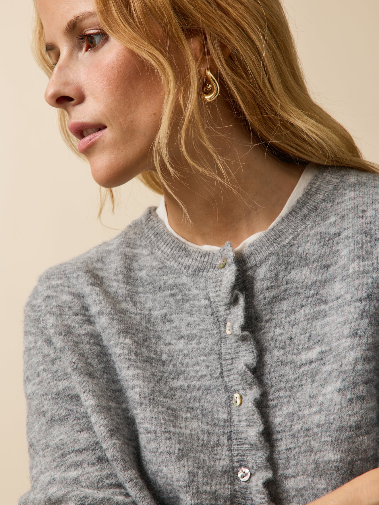 Gilet volanté femme avec laine et alpaga