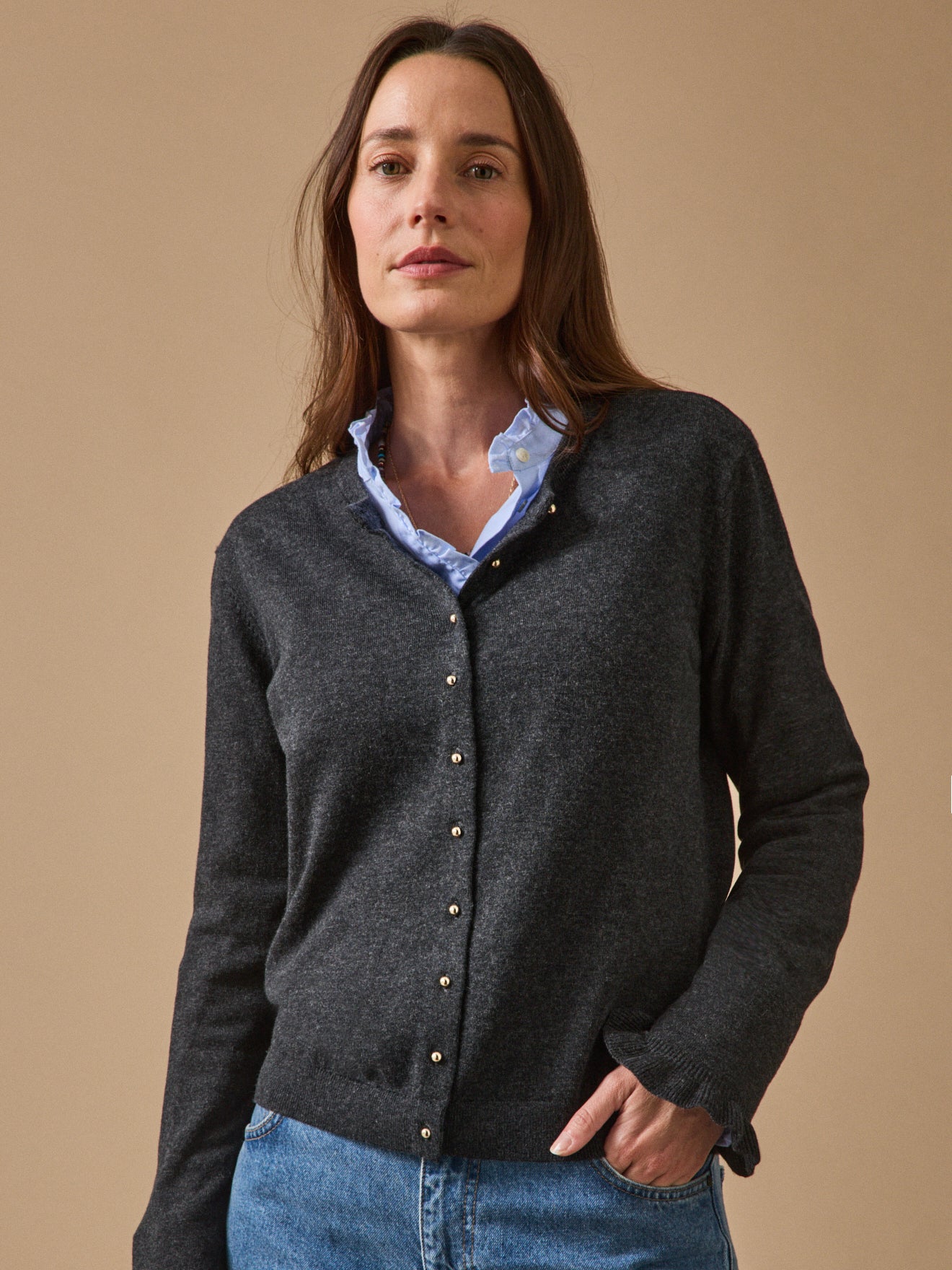 Gilet femme coton biologique et laine RWS*