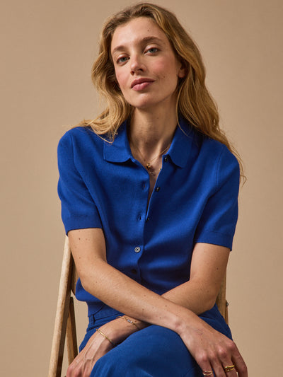 Gilet col polo femme coton biologique