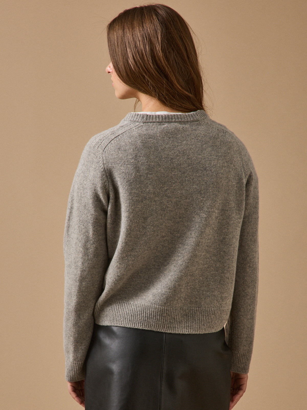 Pull col rond femme laine mérinos RWS*