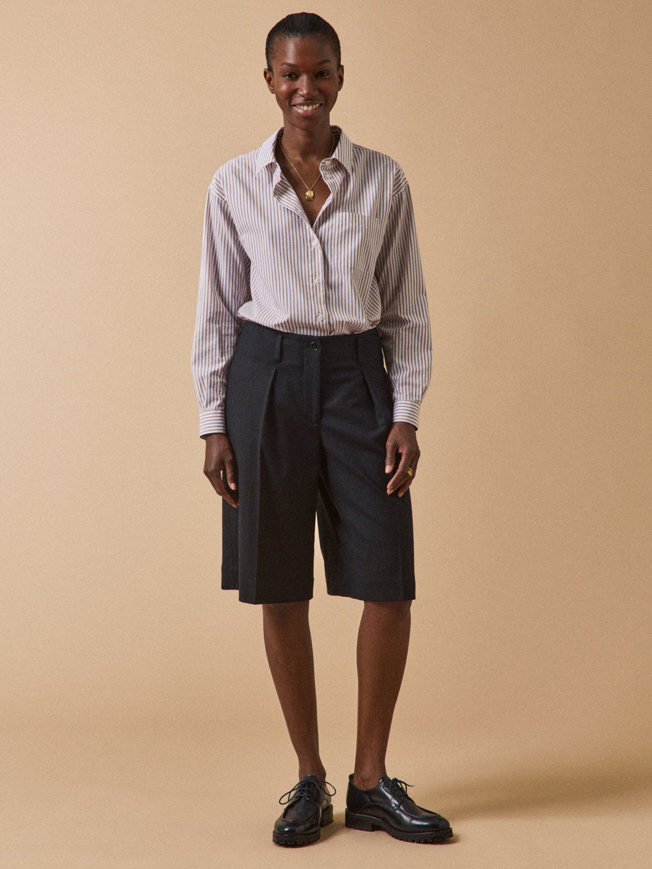 Bermuda uni lainage flanelle femme