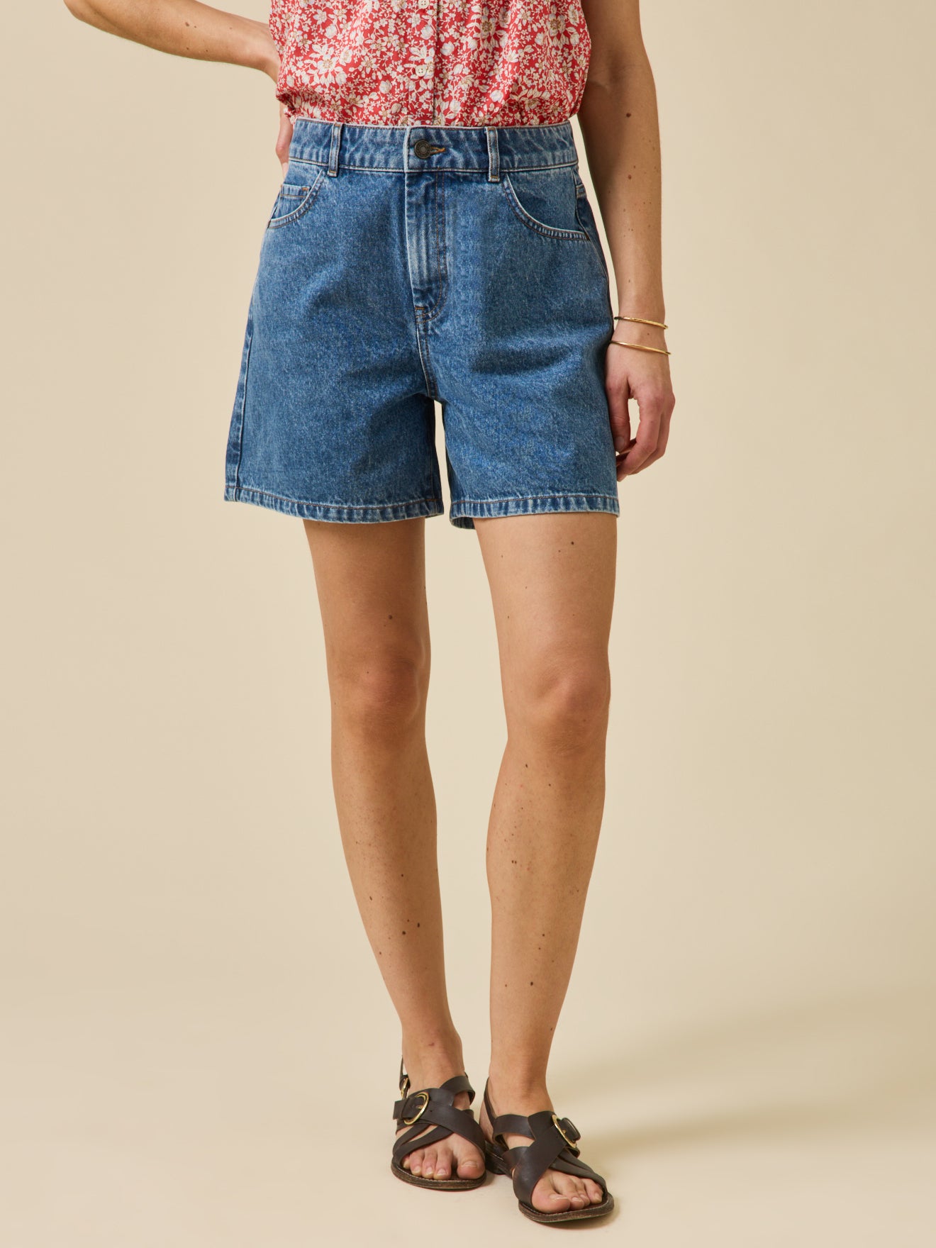 Short jean femme coton biologique