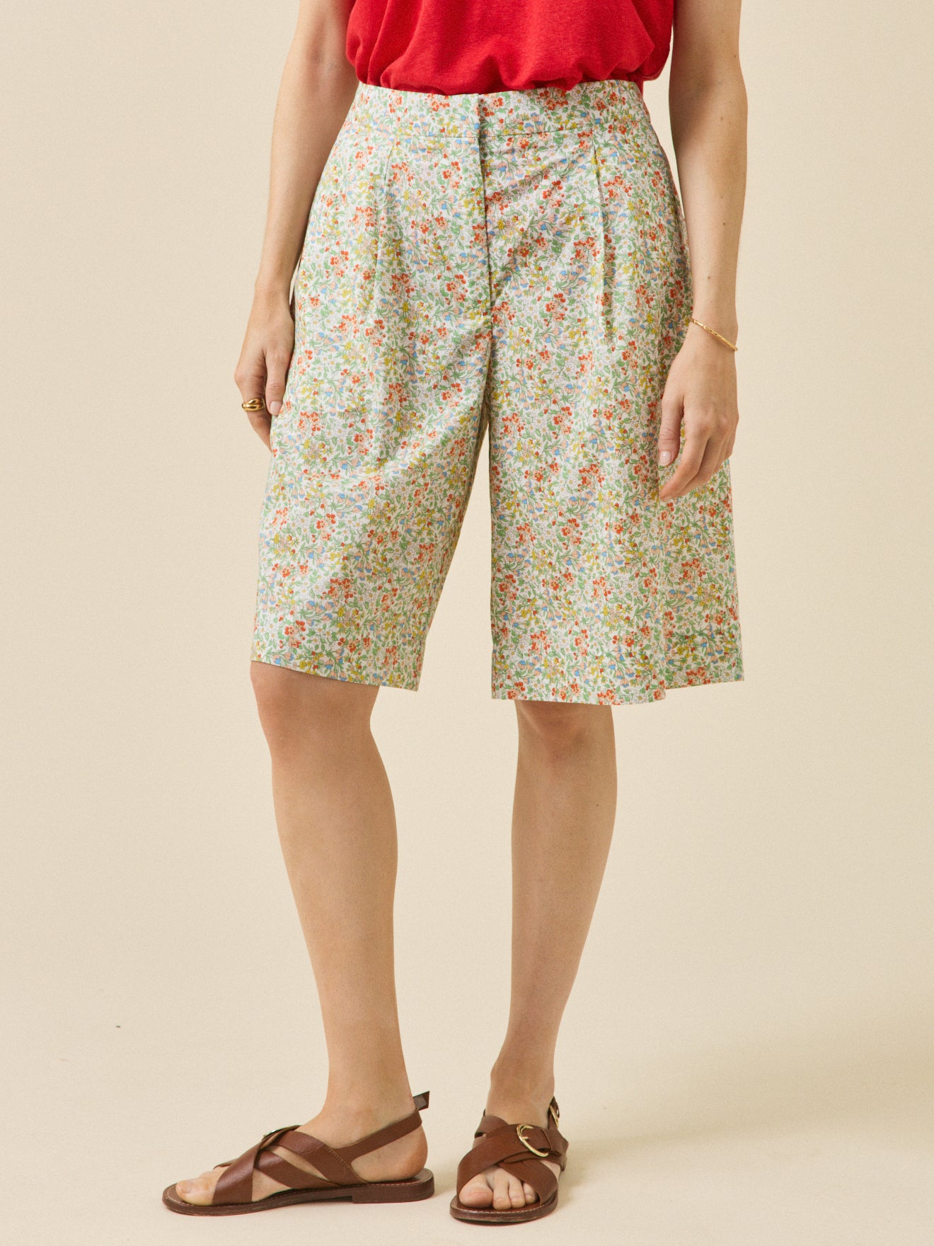 Bermuda femme en tissu Liberty