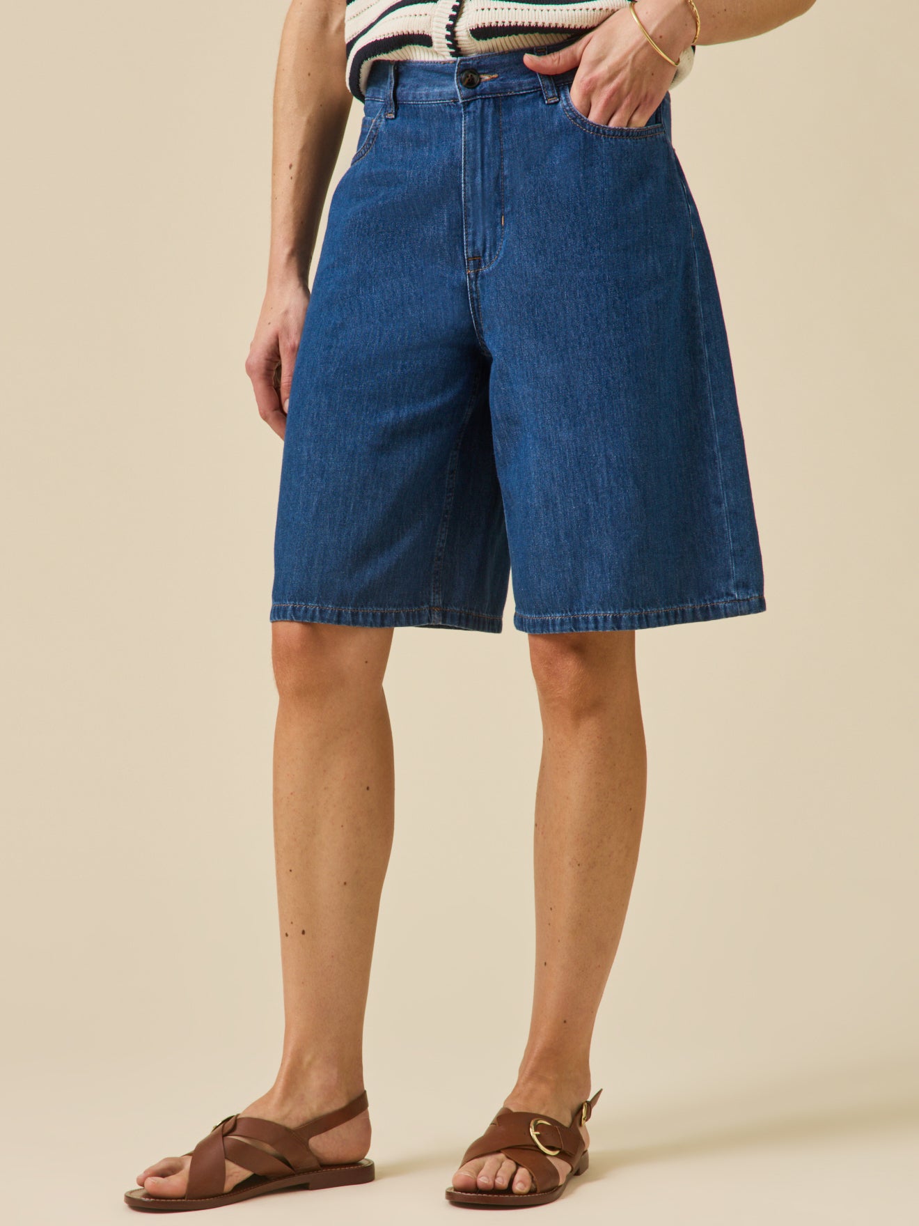 Bermuda denim light femme coton biologique