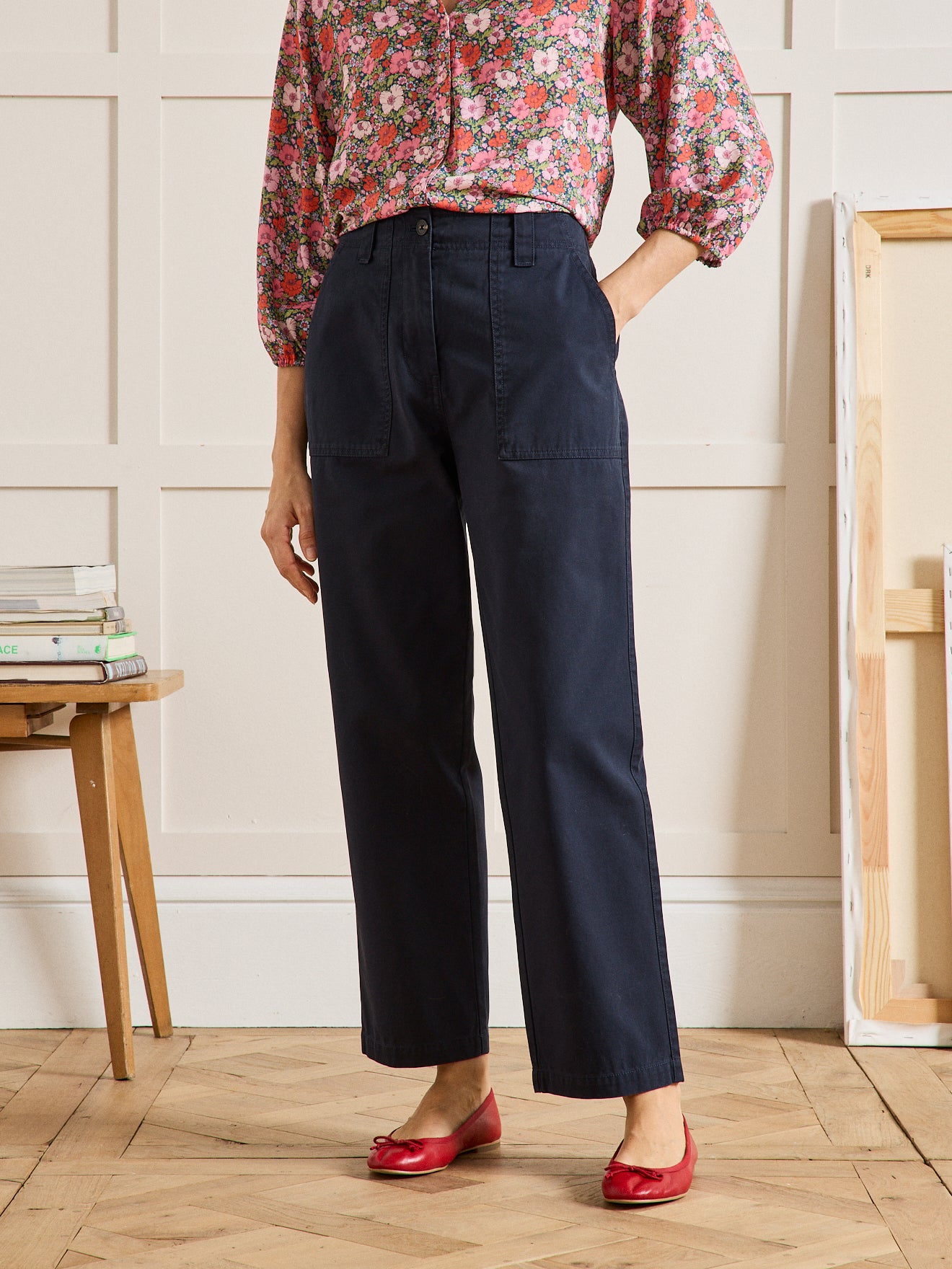 Pantalon cargo gabardine femme Léonie