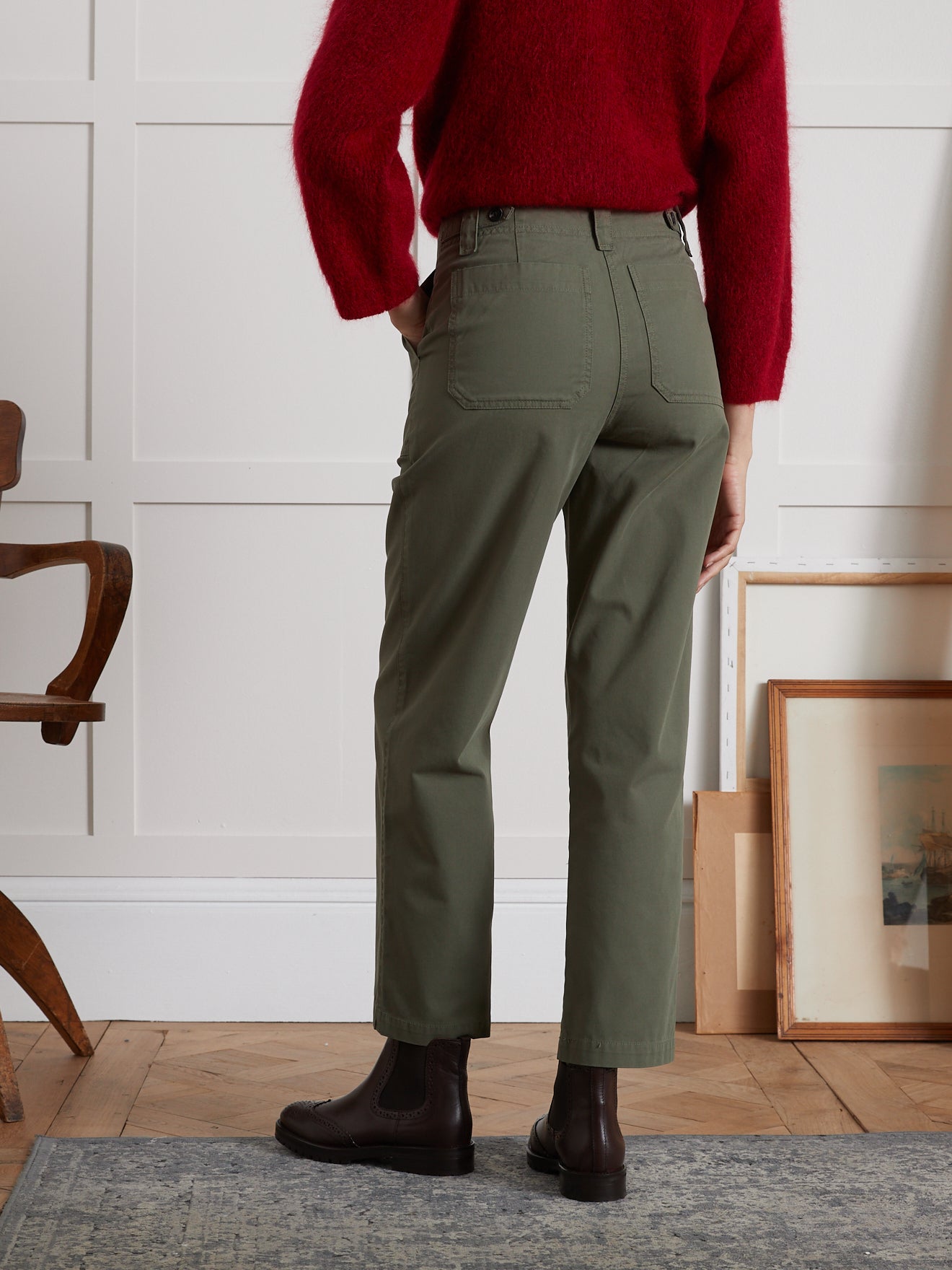 Pantalon cargo gabardine femme Léonie